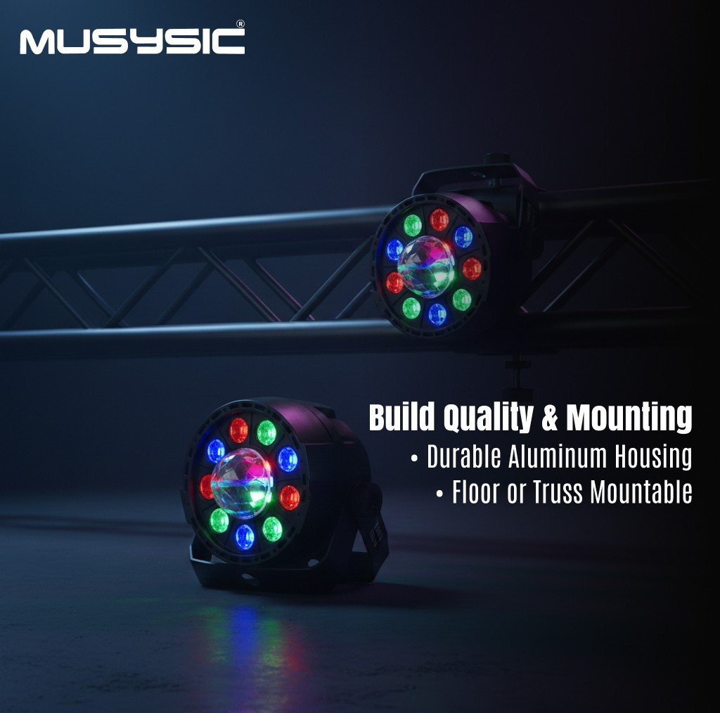 2x MUSYSIC MU-L99C RGB LED PAR DMX512 Stage Uplights 9x1W 8CH Aluminum Lights