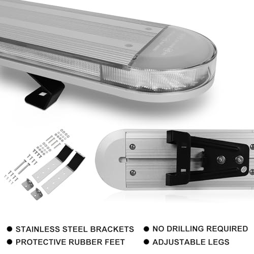 48″ High-Intensity LED Low Profile Roof Mount Emergency Warning Security Amber