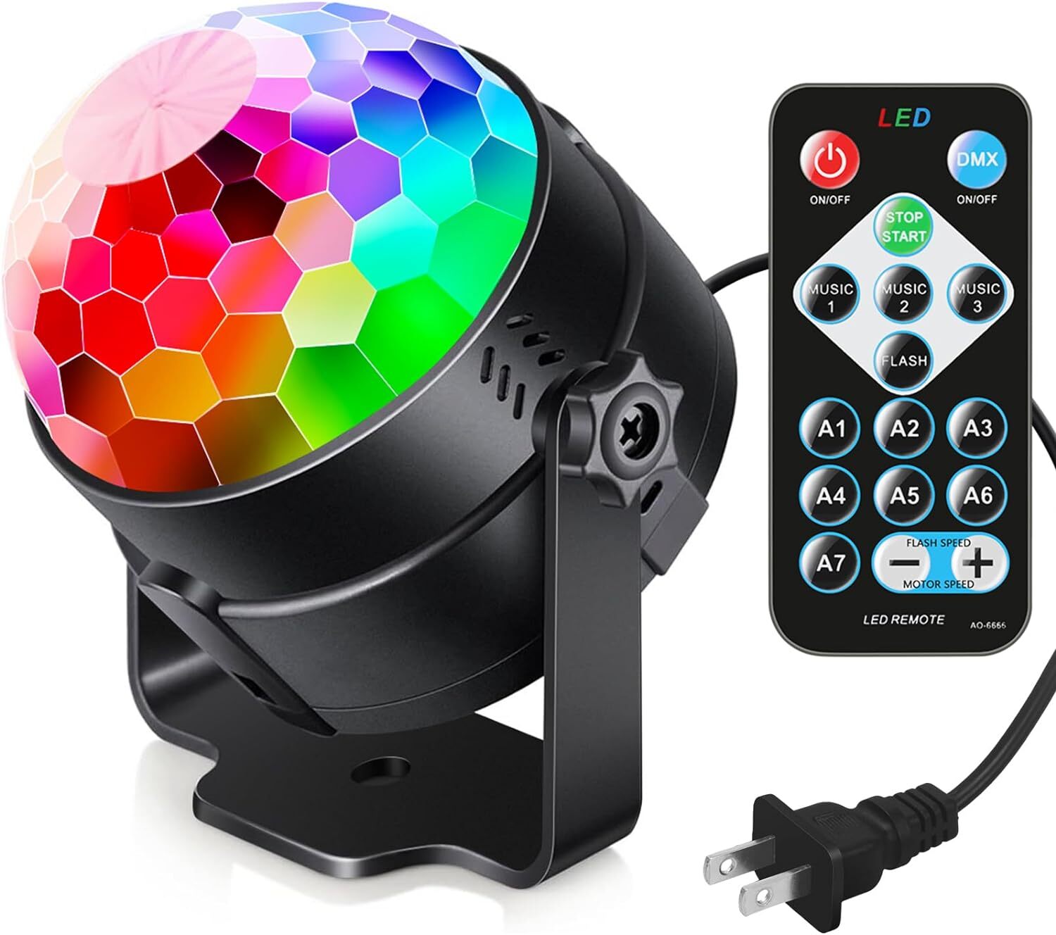 LED DJ Stage Light Portable US Plug Party Disco Ball Lamp With Remote Control