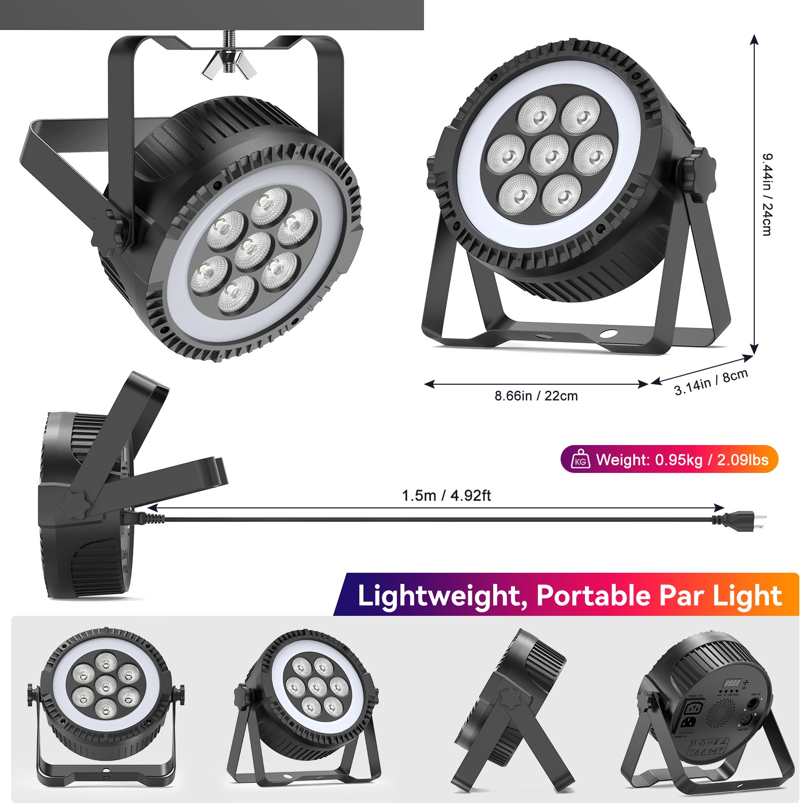 Wireless RGB LED Par Light Master Slave Sound Activated DMX512 For Stage Event
