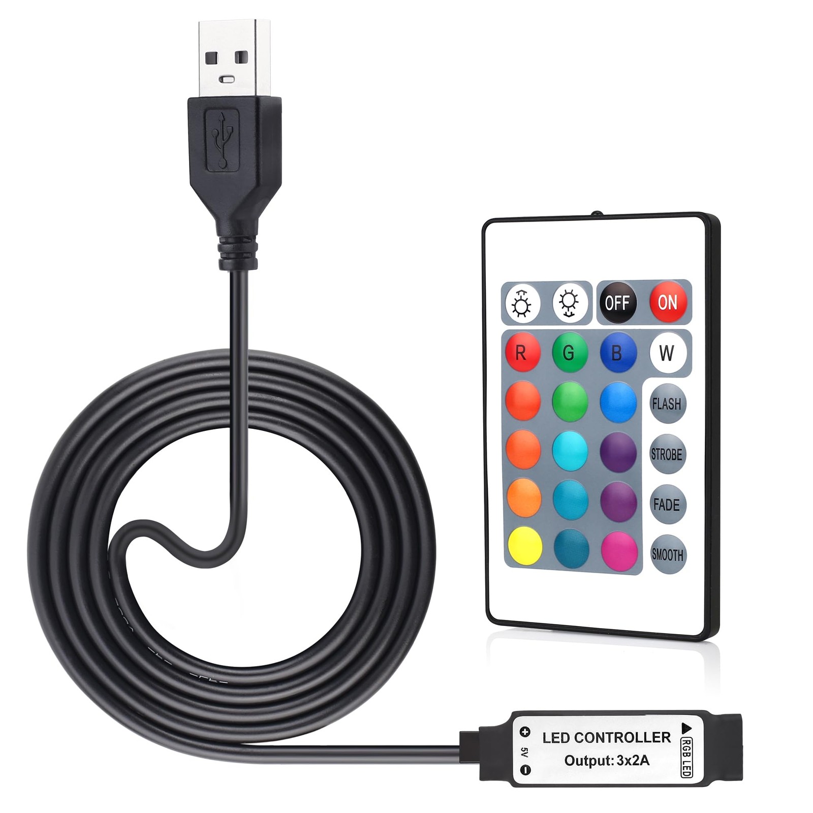 5V USB RGB LED Controller, IR Wireless Remote Control