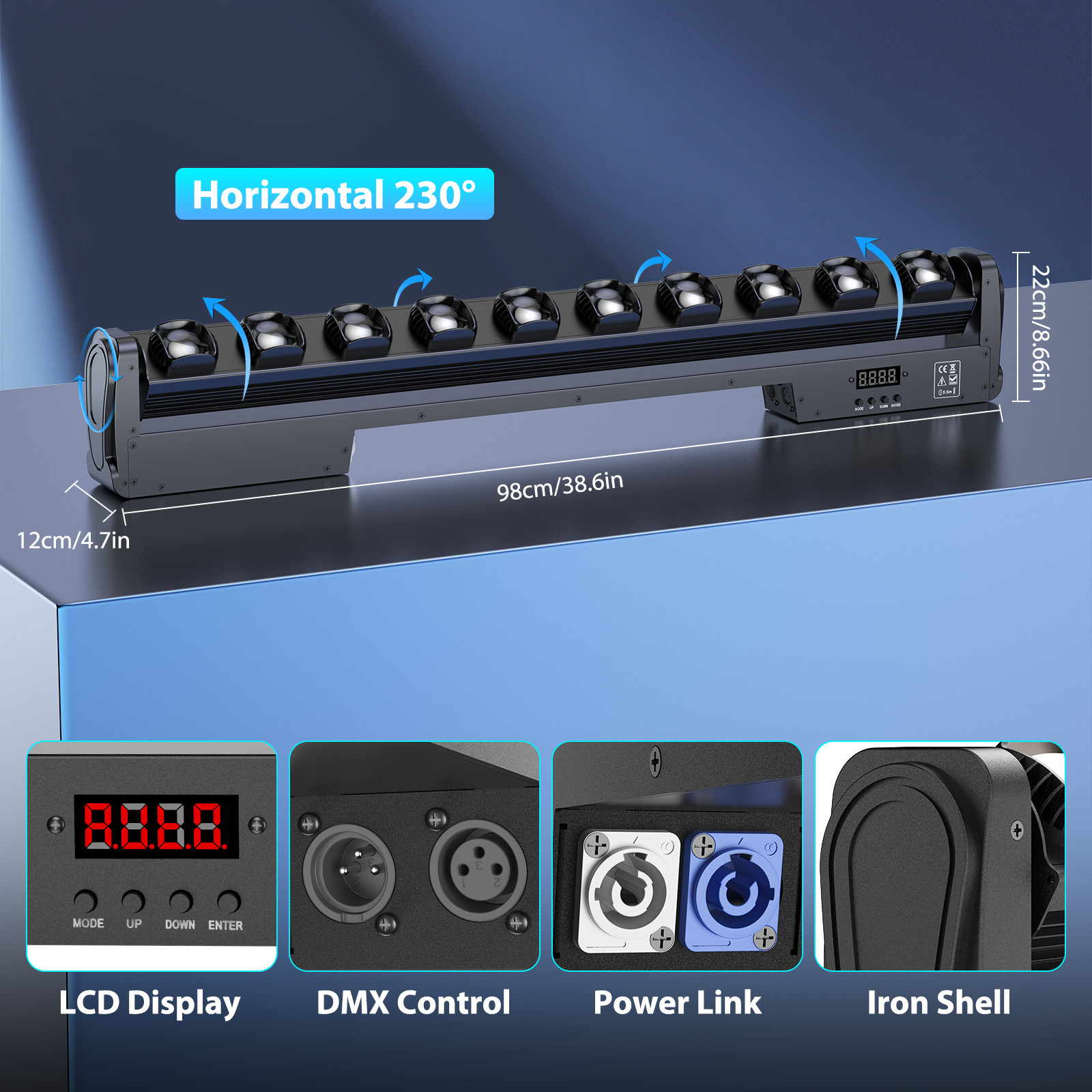 250W Moving Head Light 10LED RGBW Beam Light DMX Disco Party Club Effect Light