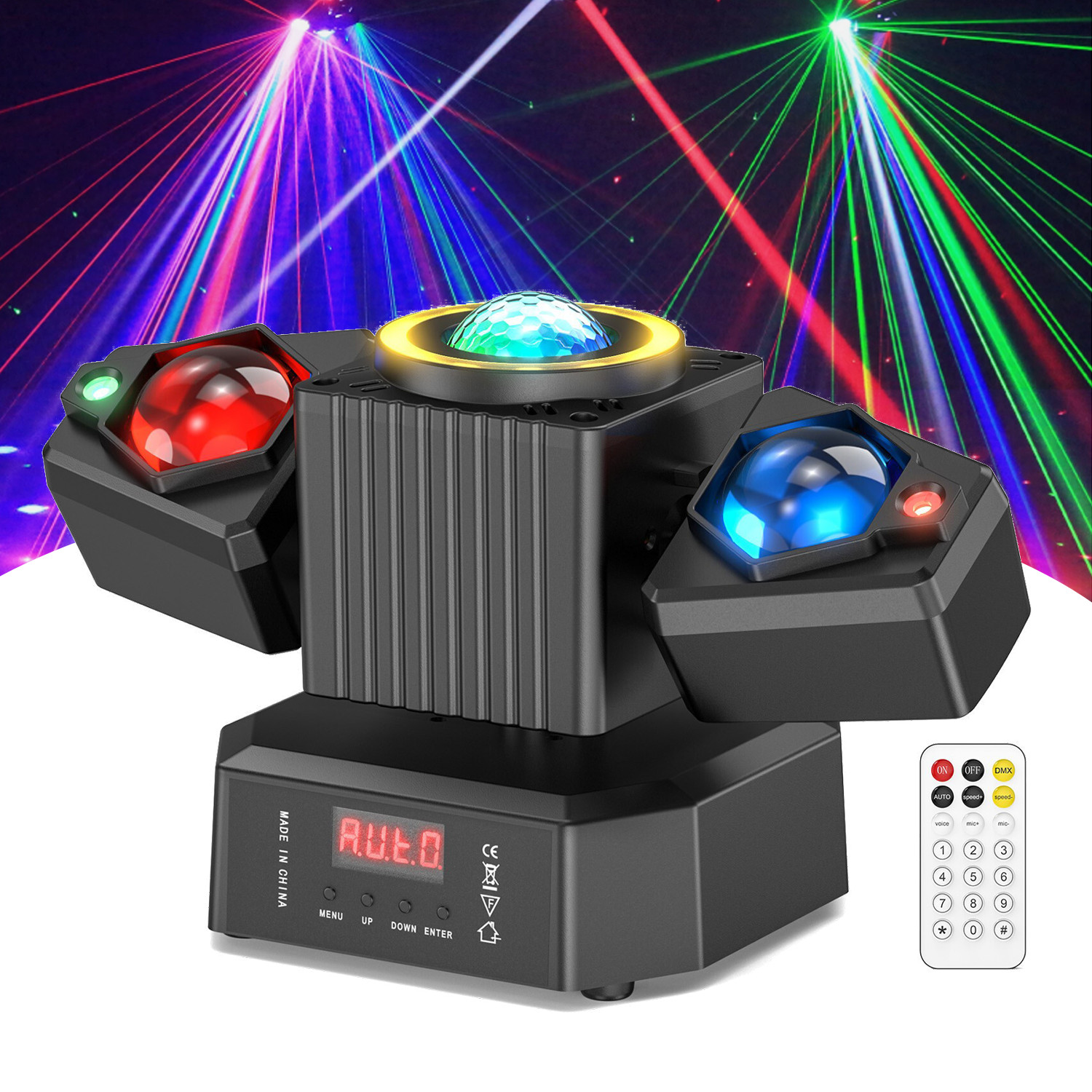 Party Laser RGBW LED Moving Head Light Disco Stage Lighting Beam DMX512 Party DJ