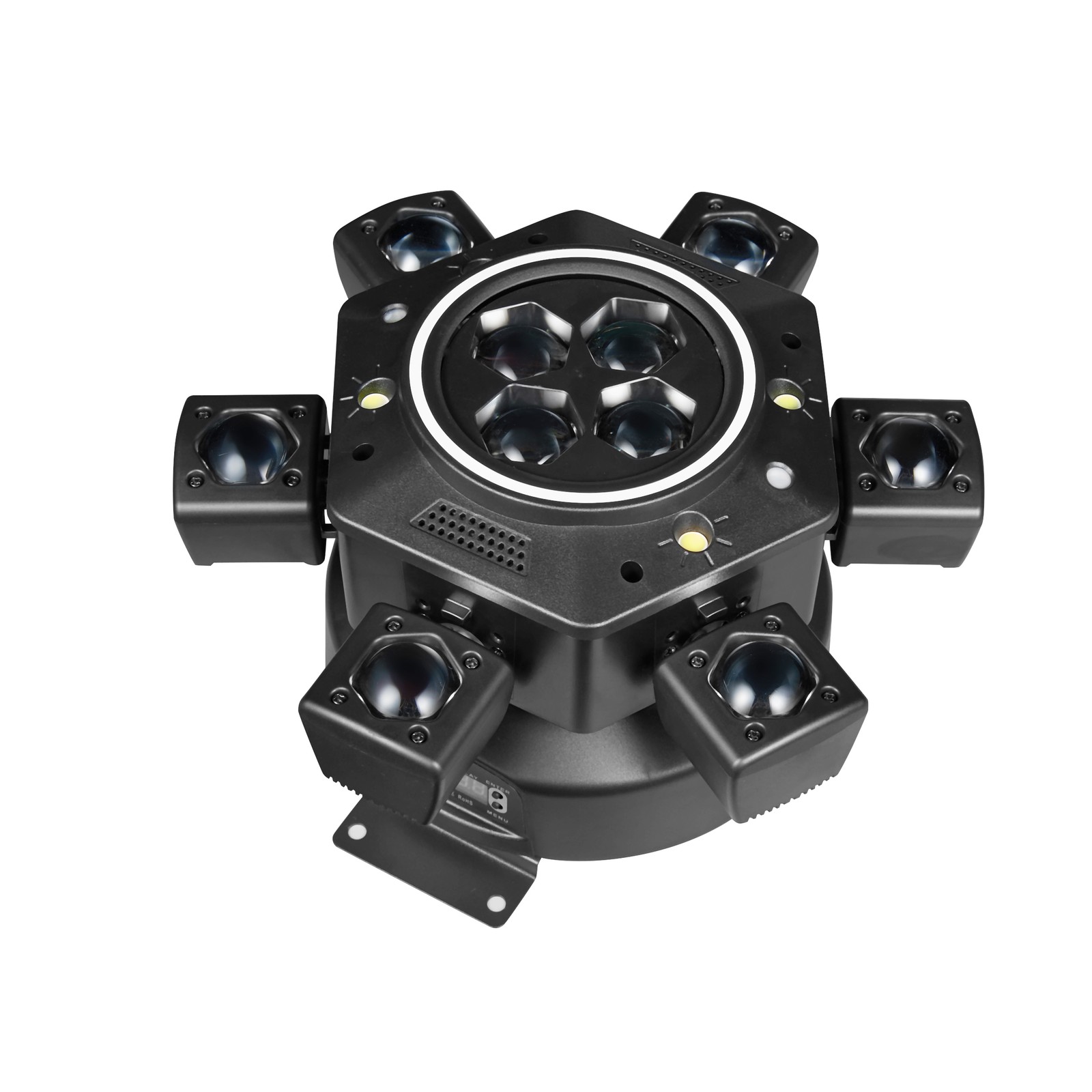 Two-Pack 6-Arm RGBW LED Stage Lights With Strobe 4-in-1 Effects Remote – For DJ