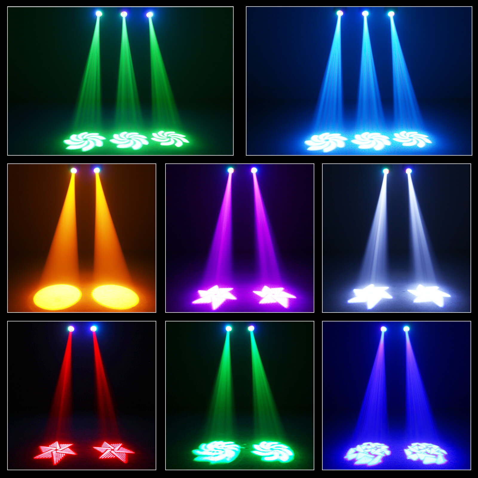 120W Moving Head Stage Light LED DMX 8Patterns+Colors+Prism Beam DJ Disco Lights