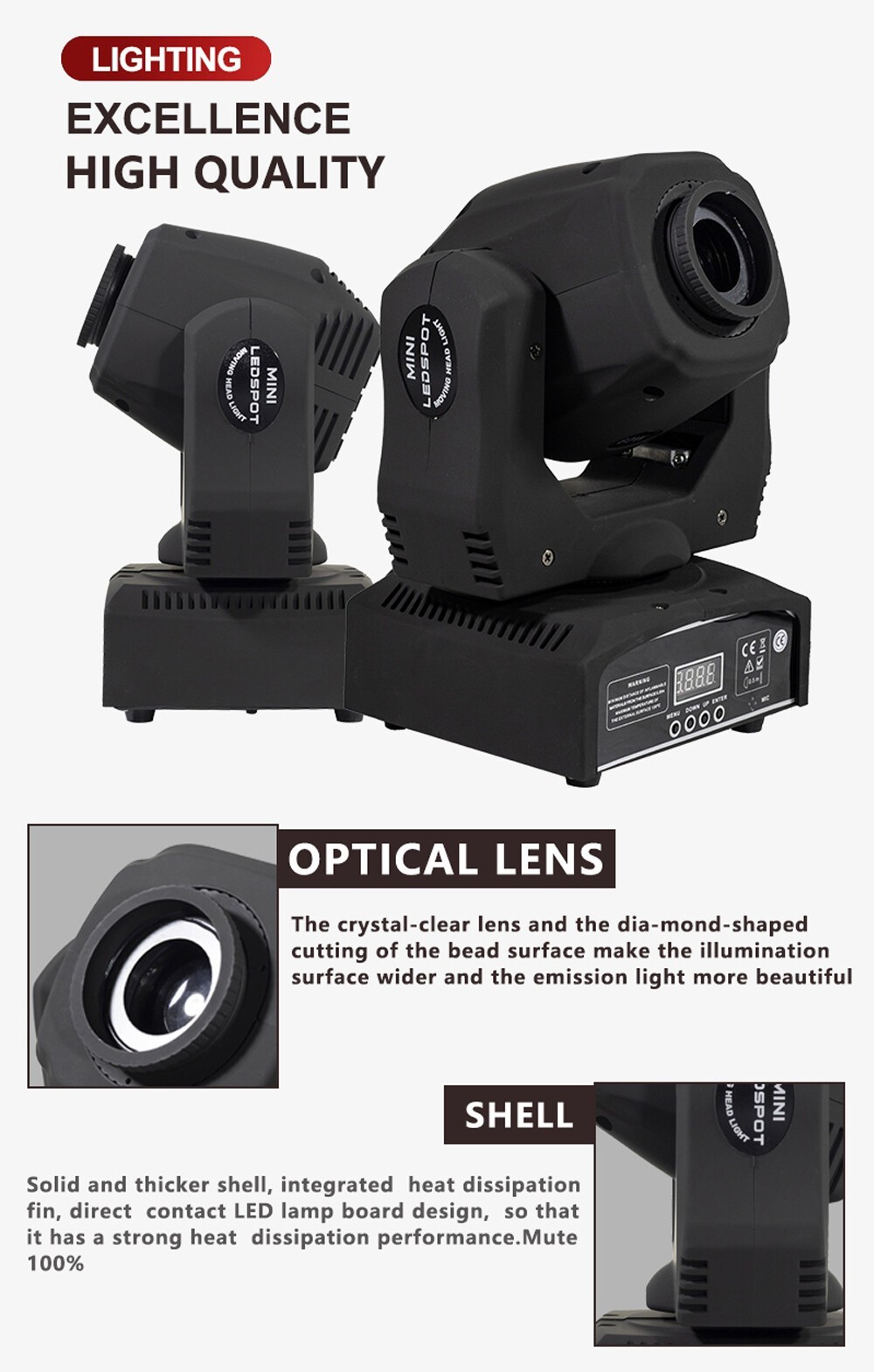 SHEHDS 60W LED Spot RGBW Moving Head Lighting Gobo Stage Light Party DJ Club KTV