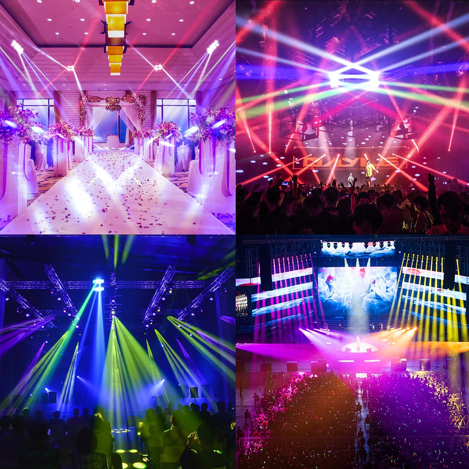 ZKYMZL Spider Moving Head Light LEDs Beam DJ Lights RGBW Sound Activated and DMX