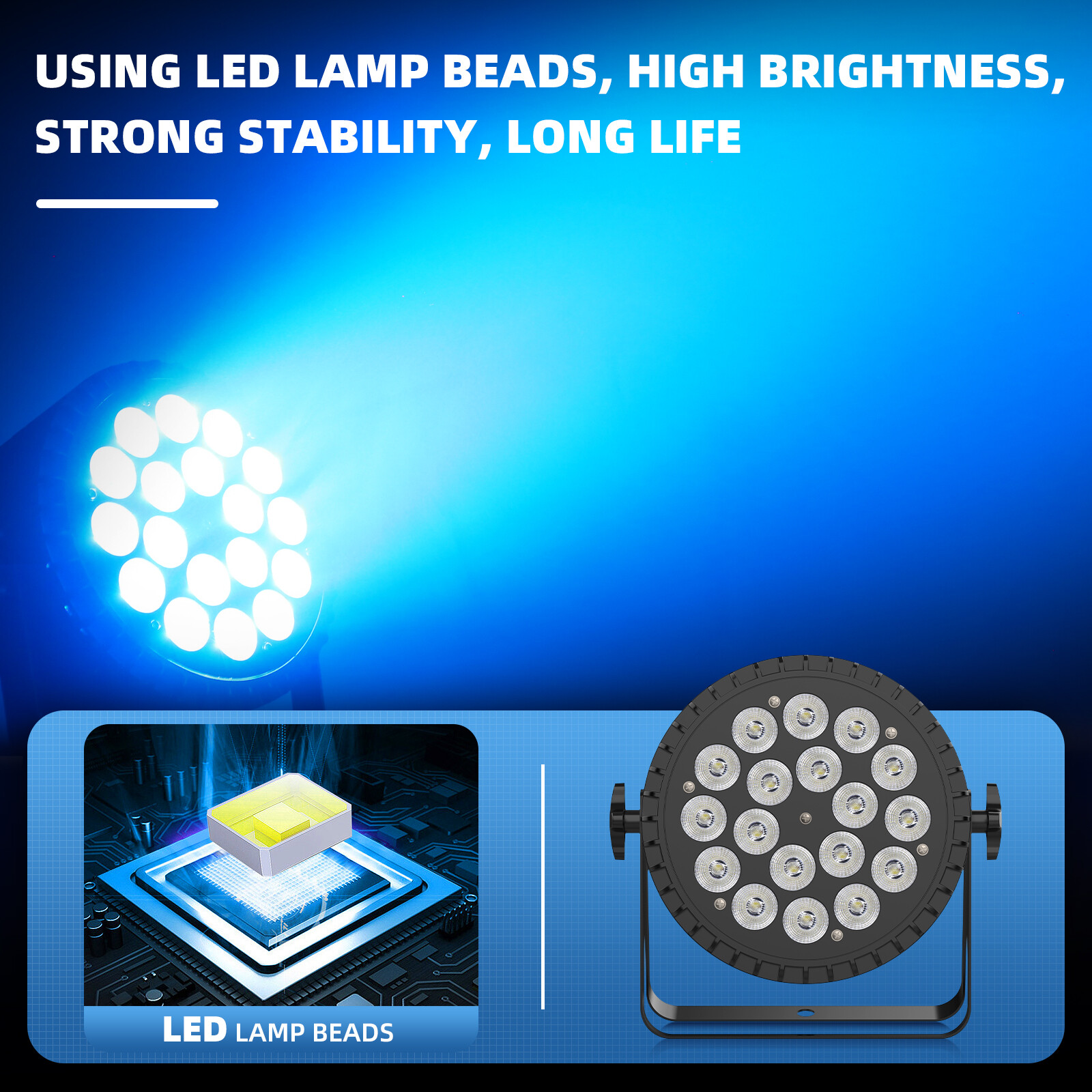 270W 18LEDs Disco DJ Show Lighting Club Party PAR Light RGBW UV Stage Lights DMX