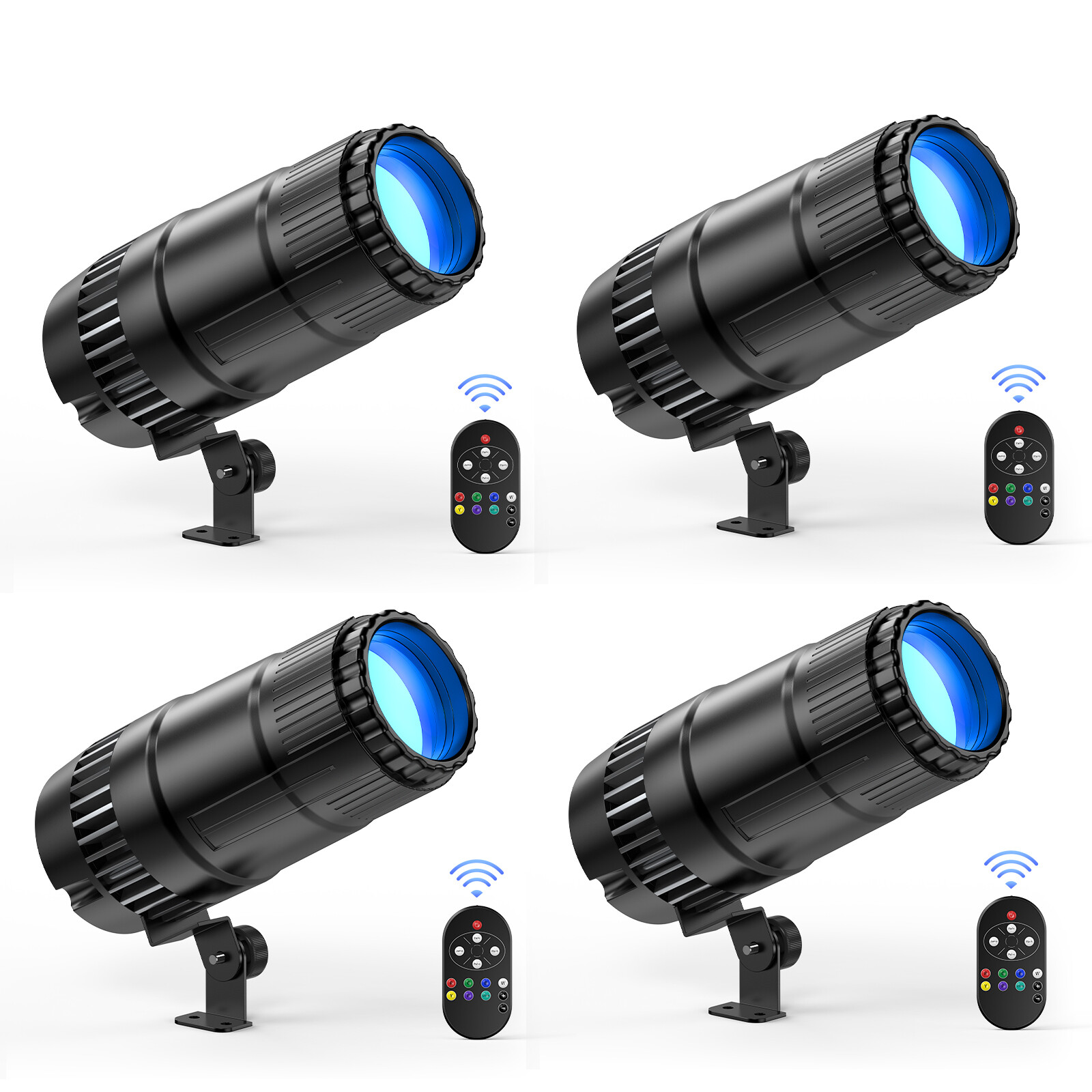 4X Mini LED Stage Lighting Spotlight Beam Pinspot Light DJ Disco Party w/Remote