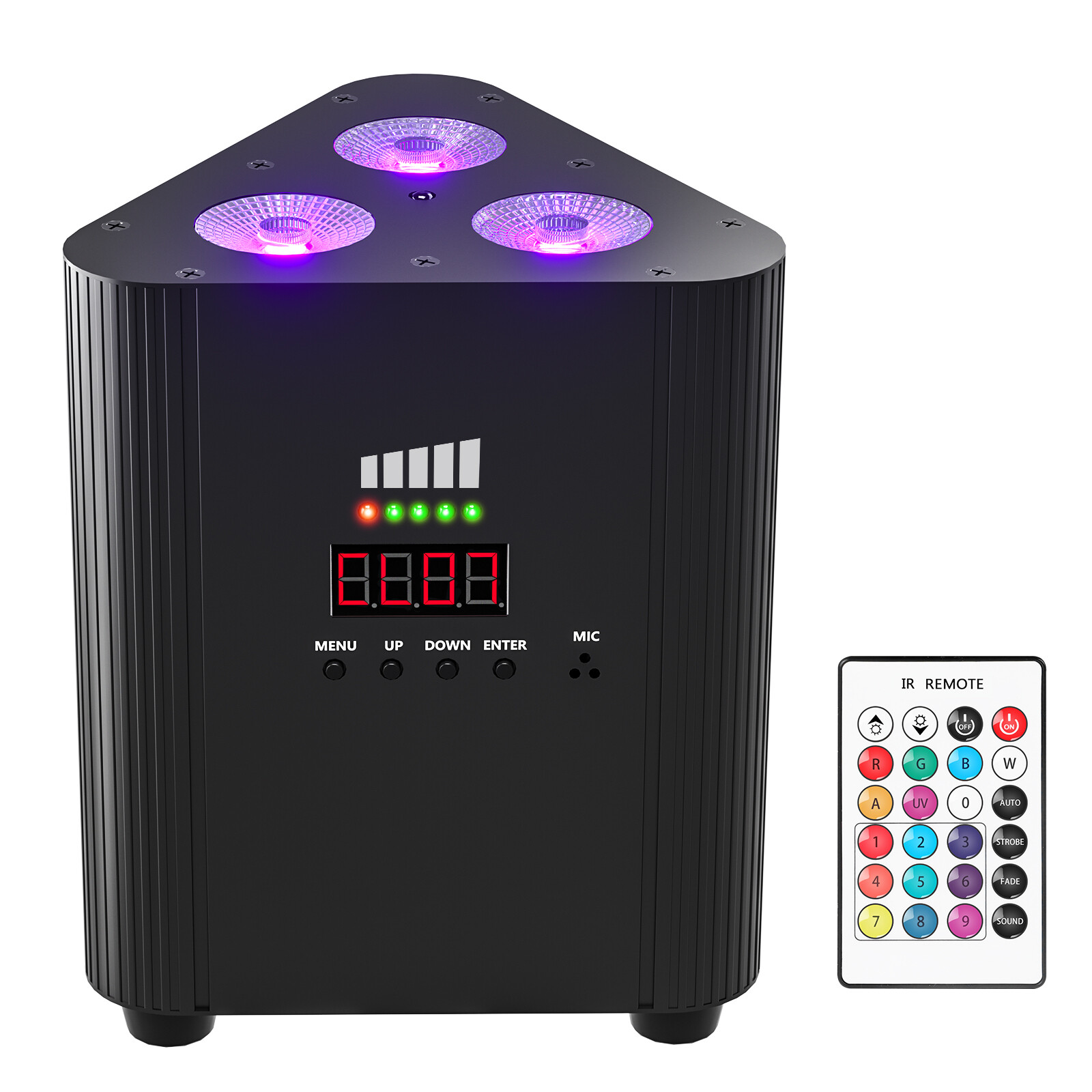 RGBW 4 in 1 Rechargeable Triangle Par Light 4/6/8CH Stage Party DJ KTV Lighting
