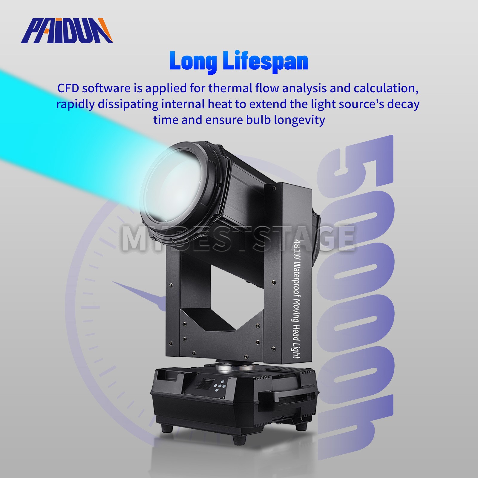 PAIDUN 481W Super Sky Beam Moving Head Light Outdoor Advertising Waterproof RDM