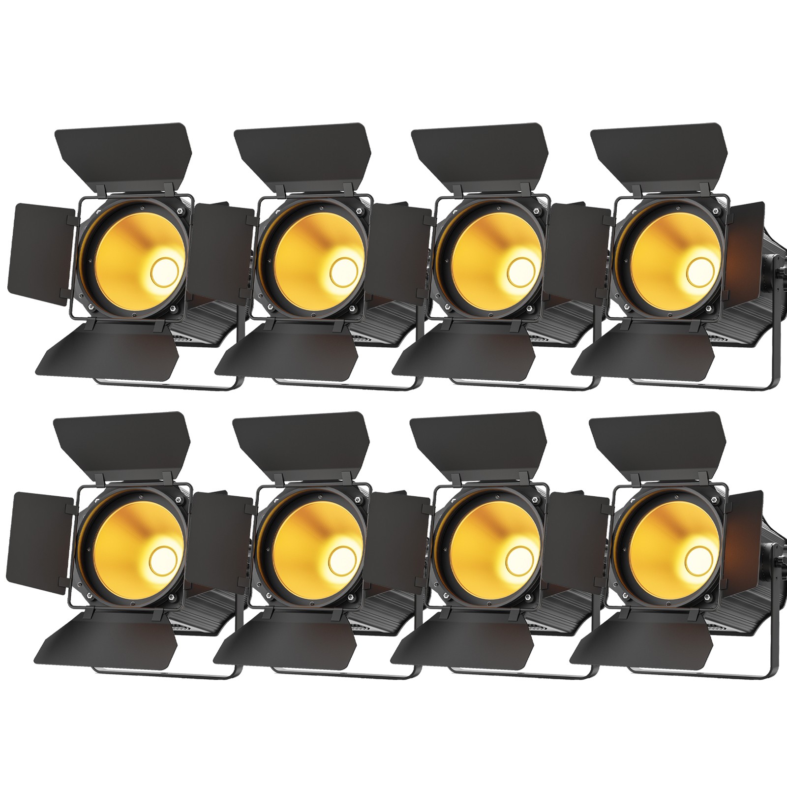 Par Light Dual Color COB 200W Spotlights Disco Stage Lighting DMX with Barn Door