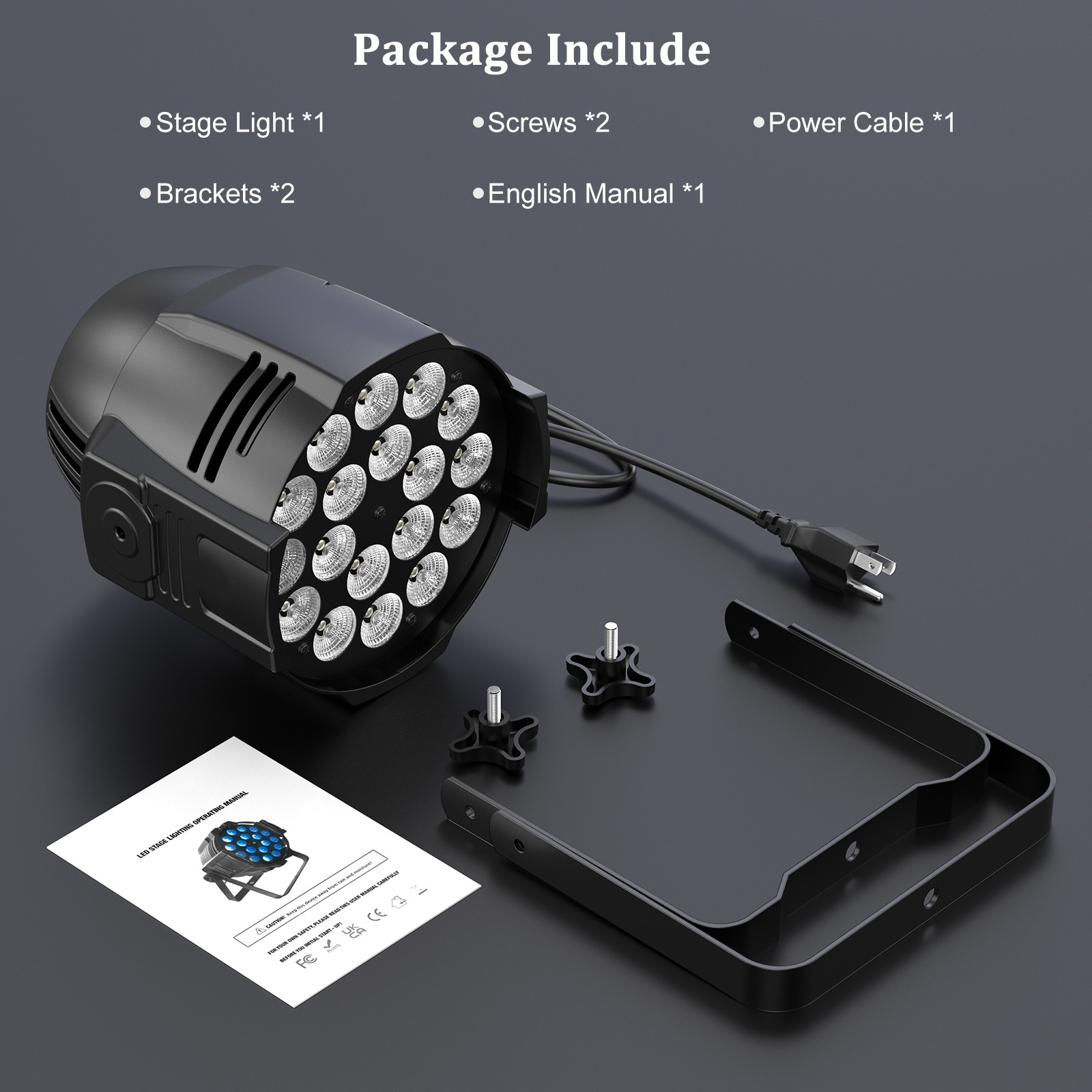 10Pcs Par Stage Light 270W RGBW 18 LED Strobe Beam DMX512 DJ Disco Party Show US