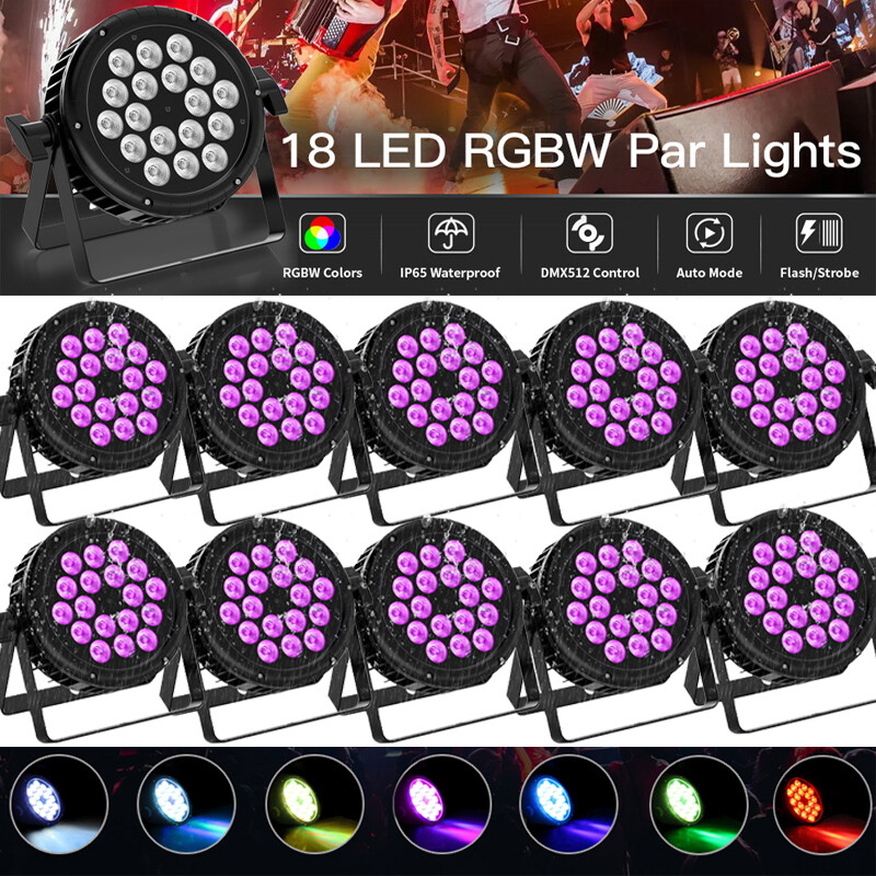 10PCS 270W Waterproof RGBW LED Par Light Wash DMX512 Stage DJ Par Can Light Beam