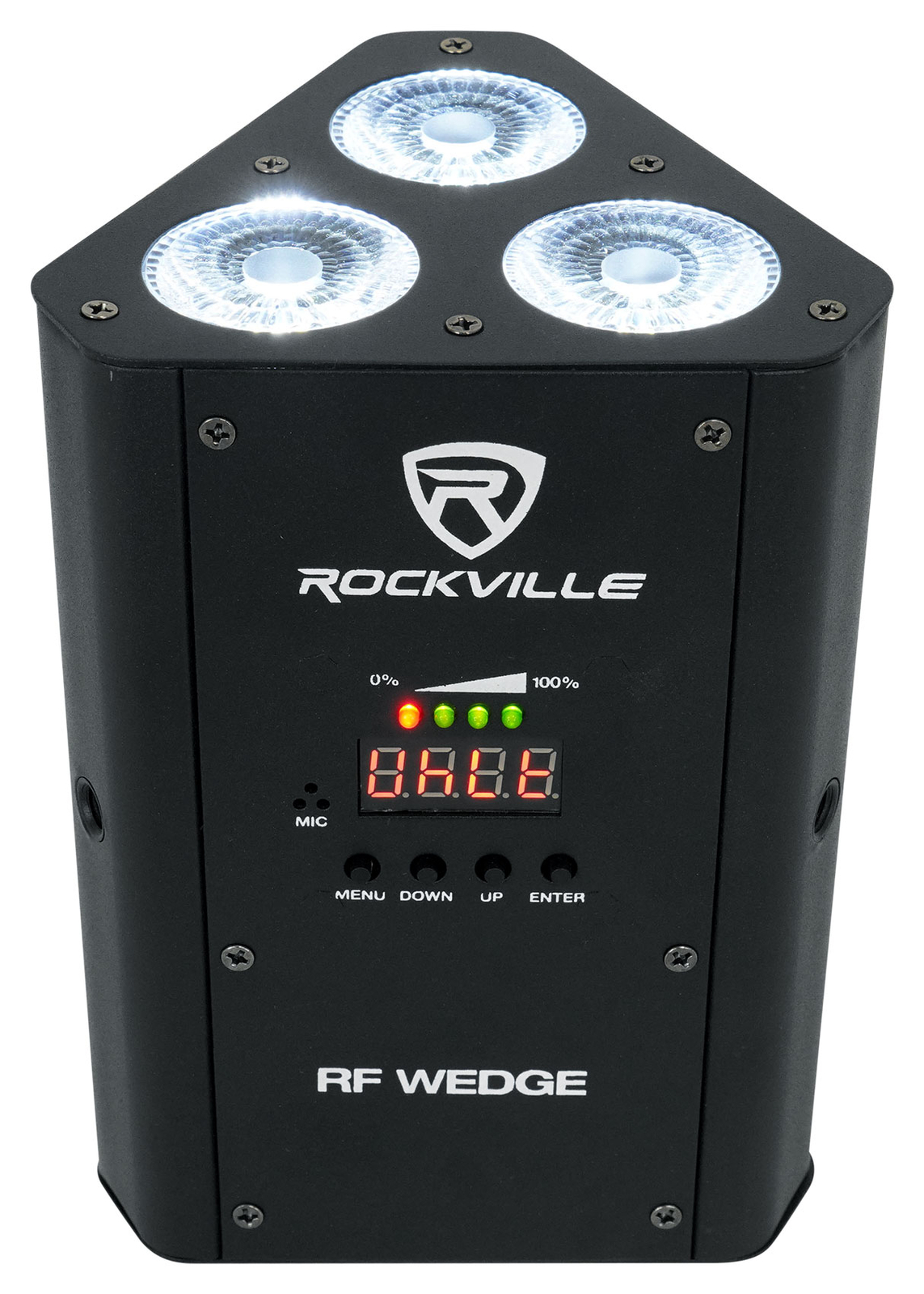 Rockville RF WEDGE BLACK RGBWA+UV Battery Wireless DMX DJ Par Up Light+RF Remote