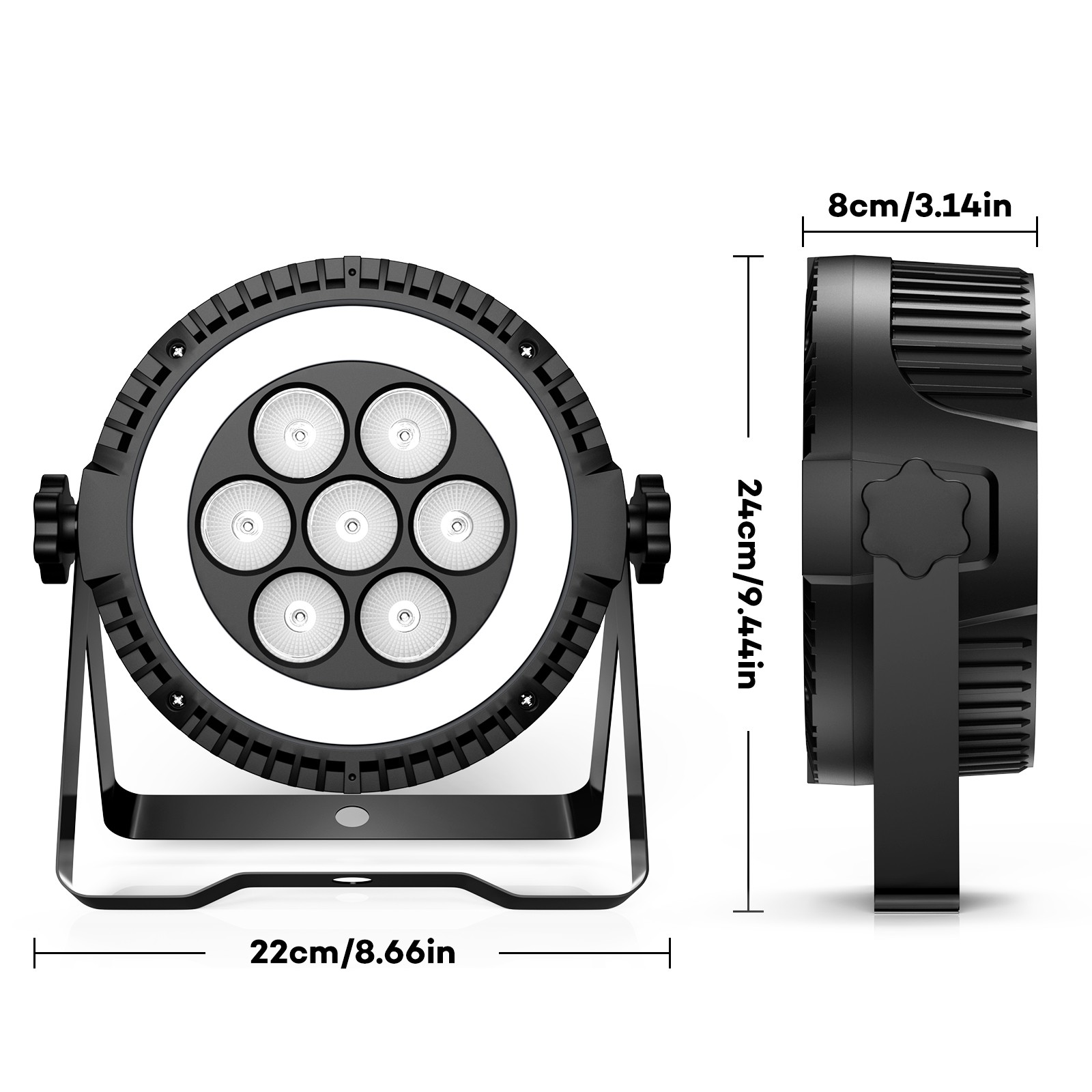 4PCS 7+48 LED Par Can RGBW Stage Lighting DMX512 Sound Remote DJ Disco Party Bar