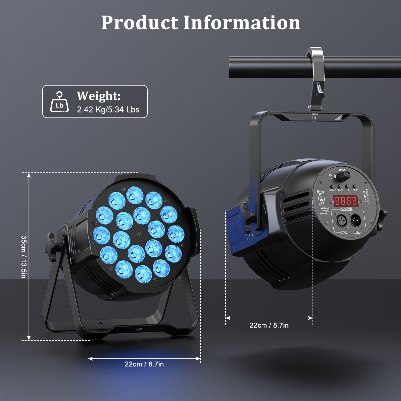 10Pcs Par Stage Light 270W RGBW 18 LED Strobe Beam DMX512 DJ Disco Party Show US