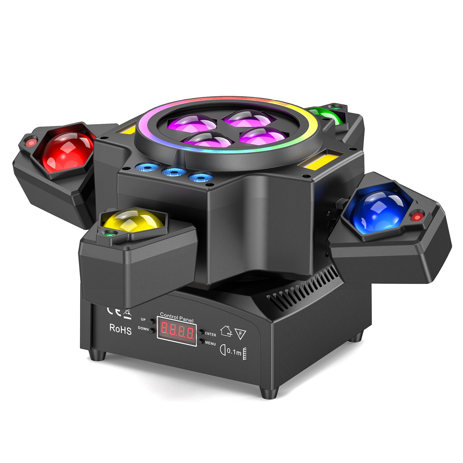 4IN1 180W RGBW DJ Light w/ Laser Effect 4 Arms Moving Head Light DMX Stage Light