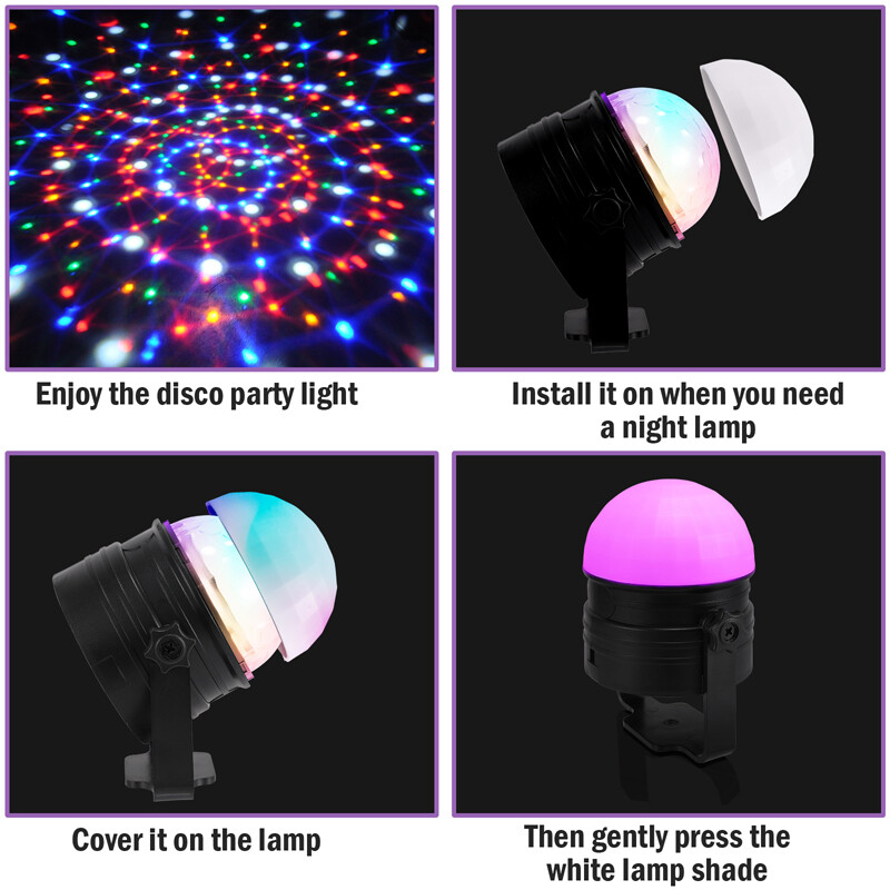 2025 RGB Dynamic Lighting Ball LED Light Portable Disco DJ Club Stage Lighting