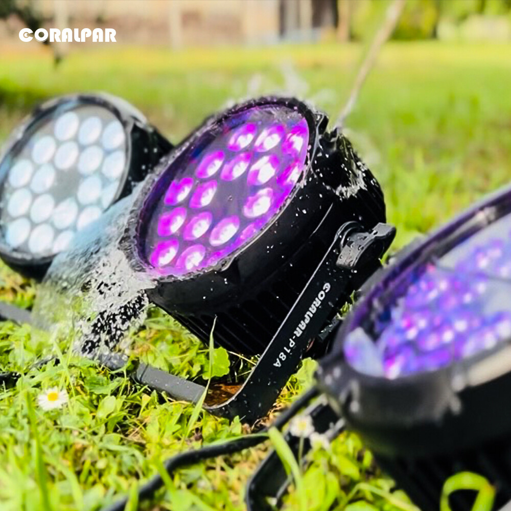 SHEHDS Upgrade version LED Flat Par 18x12W Waterproof IP65 Outdoor RGBWA+UV 6in1