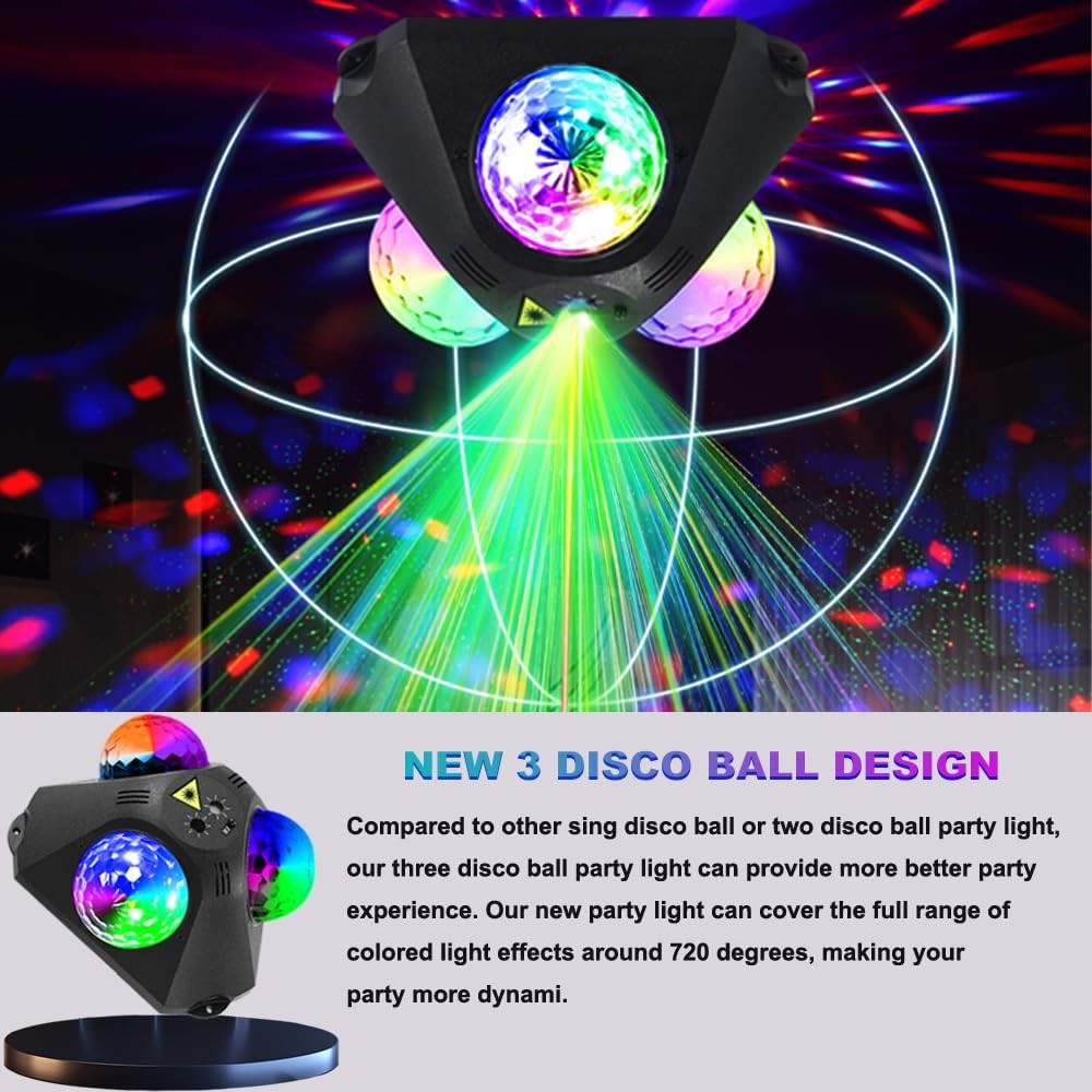 Sound Activated Disco Ball Party Light with Remote Control for DJ Stage Karaoke