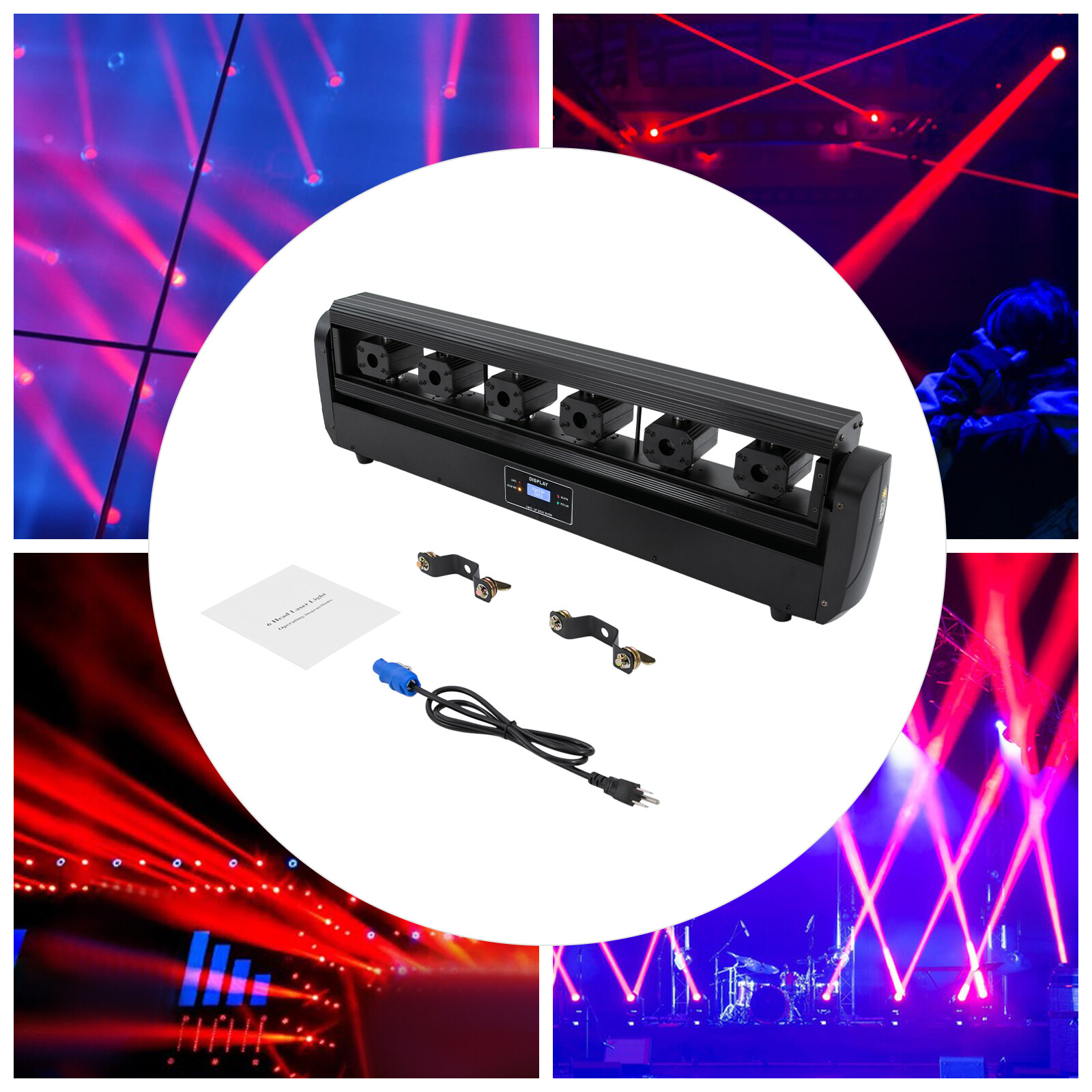 Laser Moving Head Light Bar 6x500mw 6 Eyes Stage Beam DJ Disco Party Light