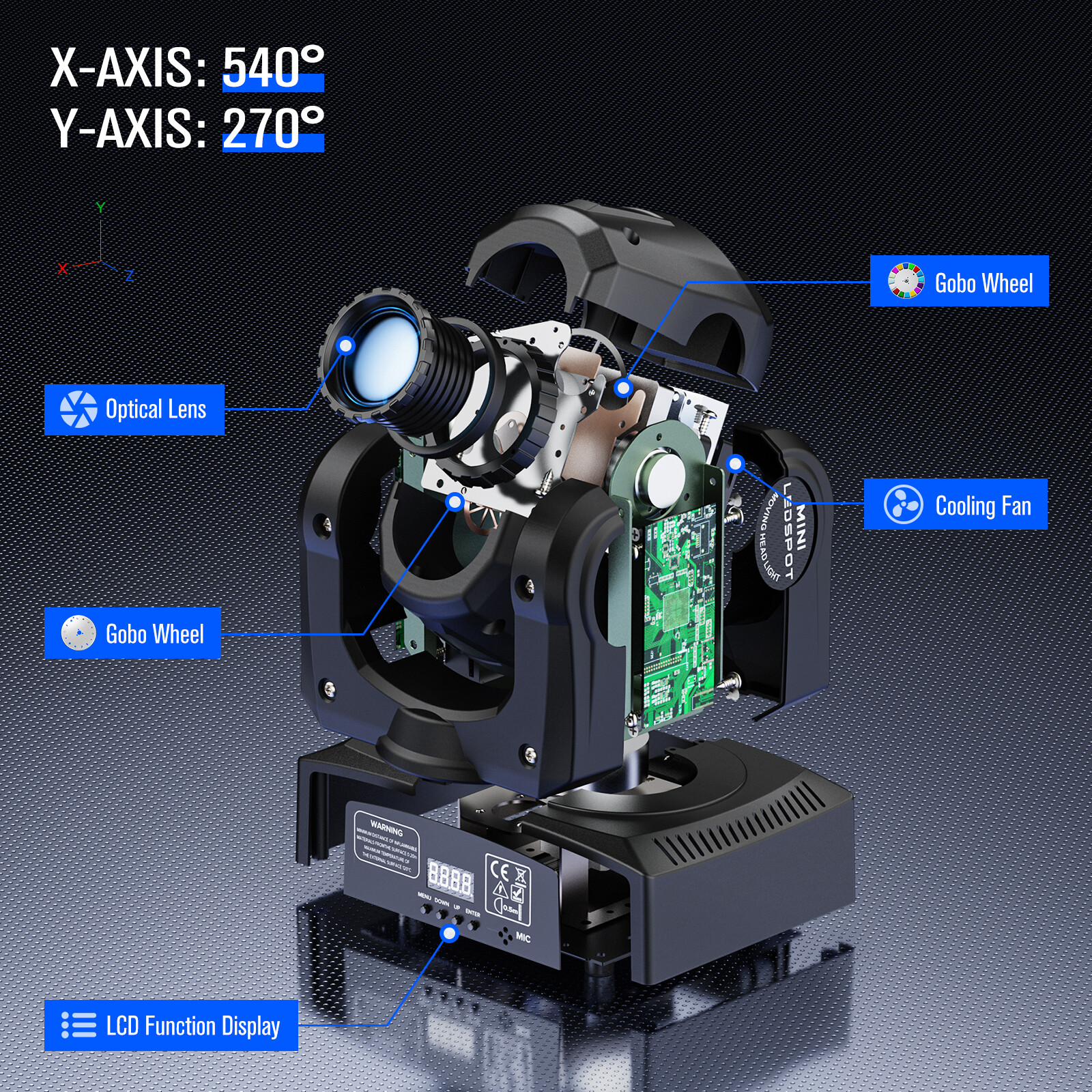 10PCS 120W RGBW Moving Head Stage Light Spotlight-Beam Gobo LED DMX Disco Party