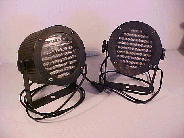 2 STAGE LIGHTS LED DMX IN/OUT Multi COLOR EFFECTS Adjustable w/ PLUG-INS