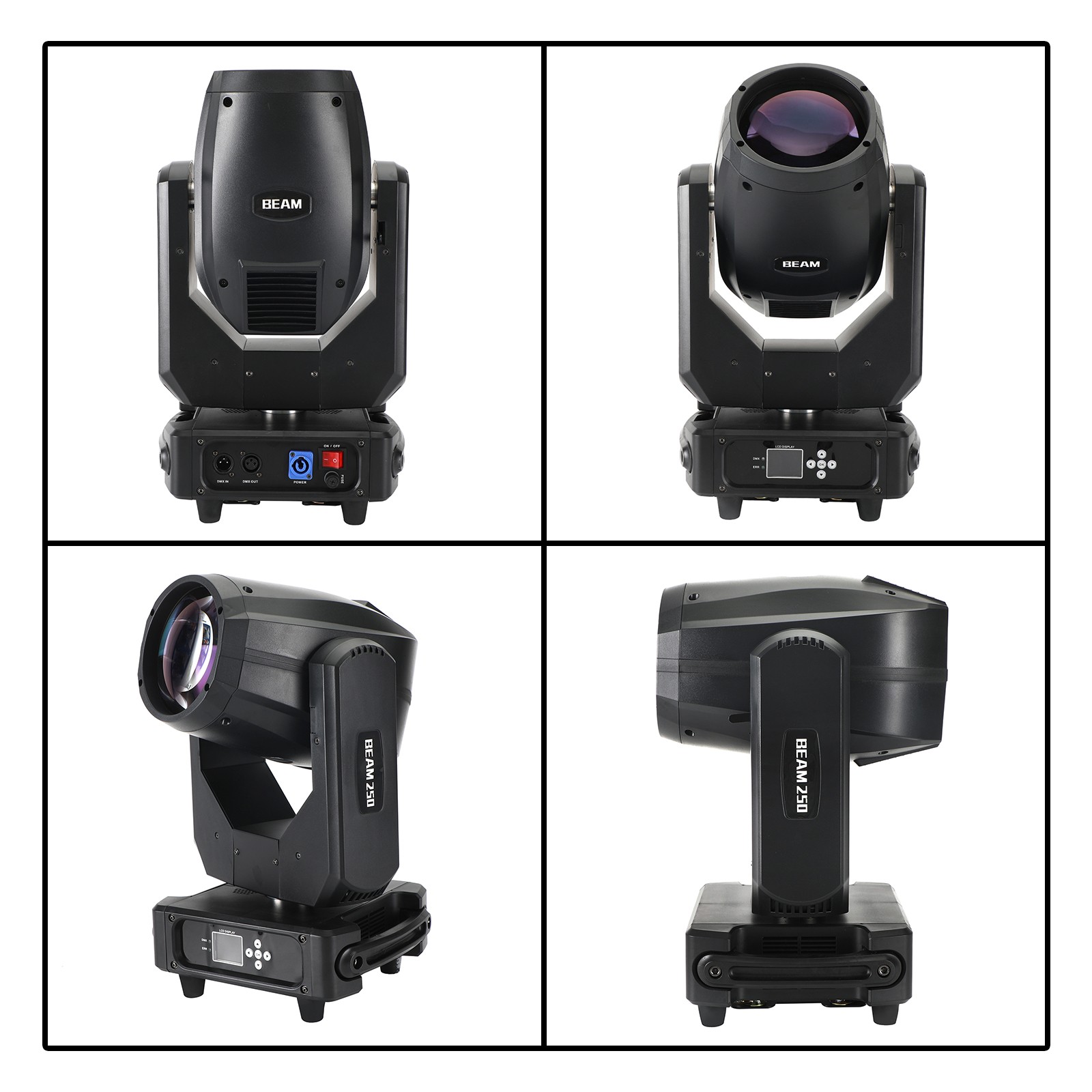 250W 8R Rainbow 3In1 Moving Head Light Double Prisms Gobo Wash DJ Stage_Lighting