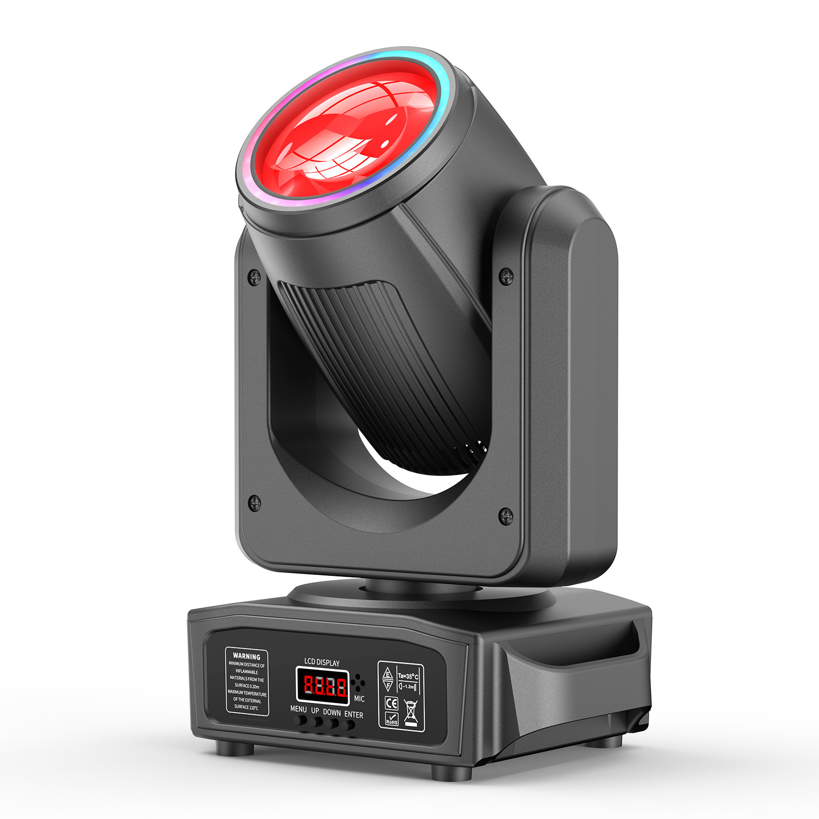 200W 18Prism LED Moving Head Light RGBW Gobo Beam Stage Lighting DJ Disco DMX