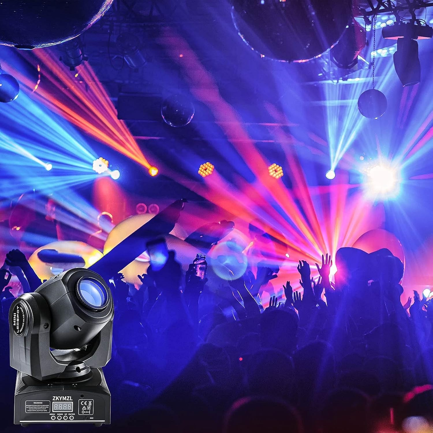 30W LED Stage Light Moving Head 15 Colors Gobos Sound Control Party Dj