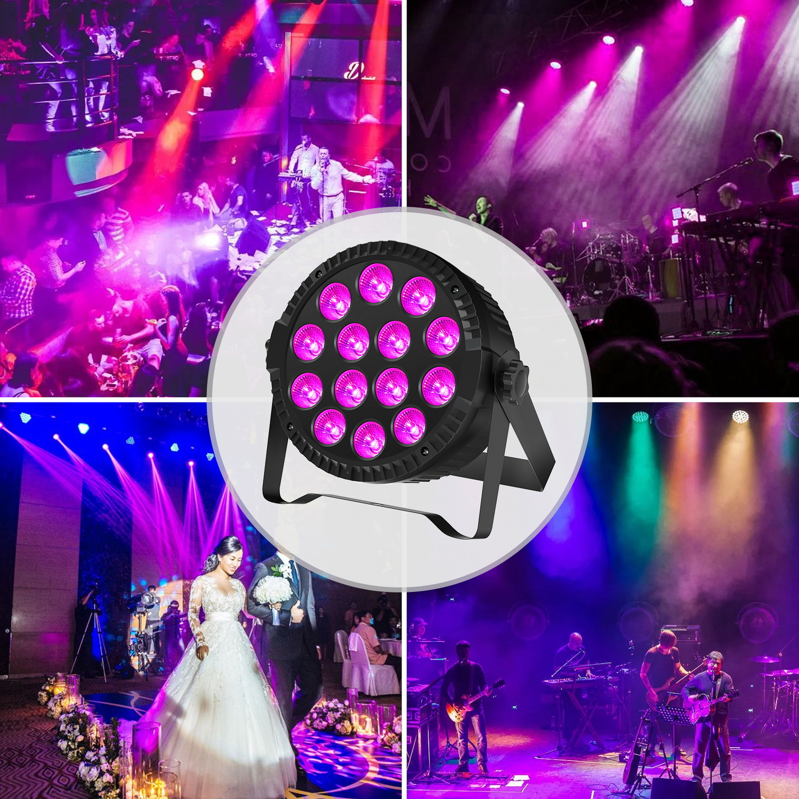 150W PAR Can Stage Lighting RGBW 14LED DMX DJ Disco Wash Party Lights Show
