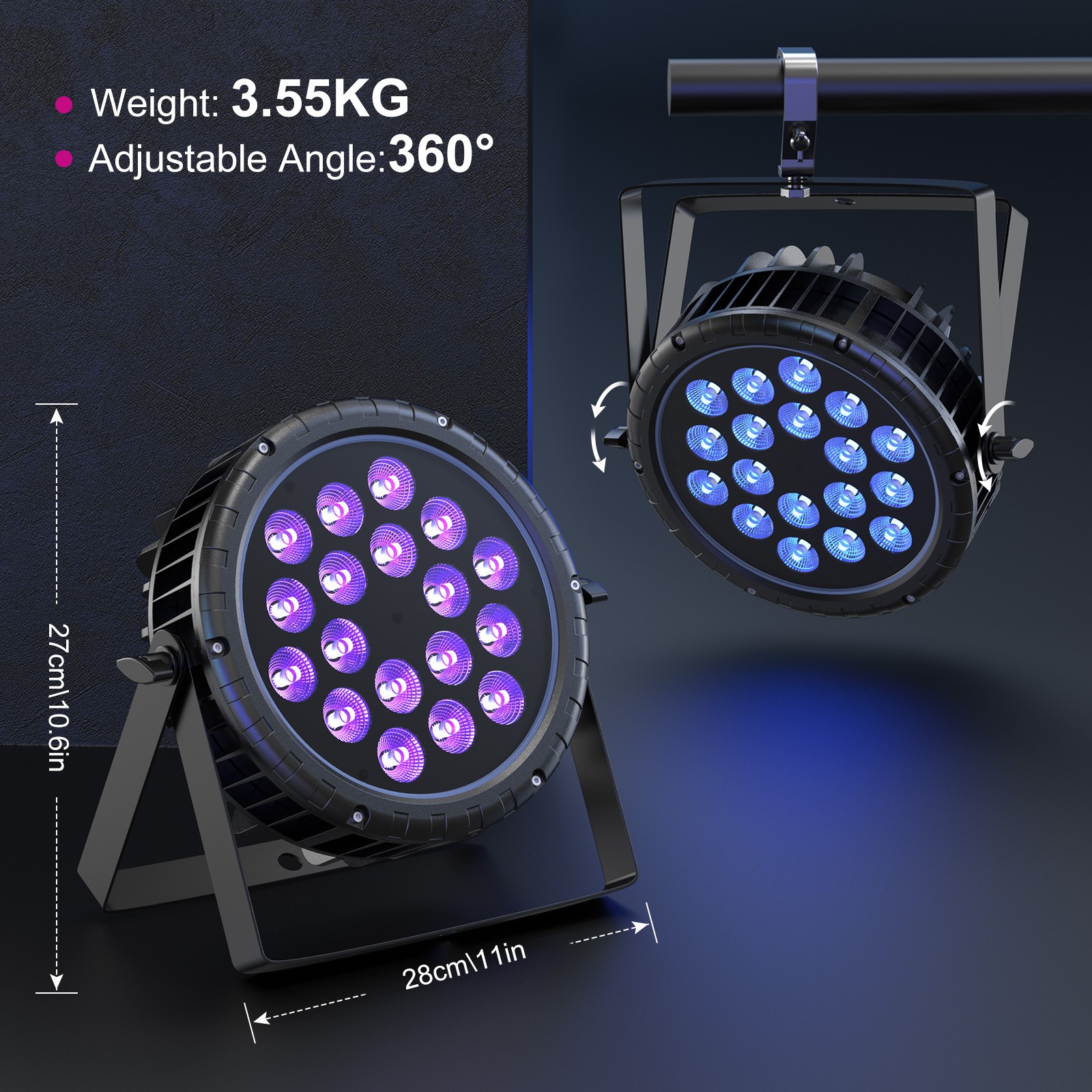 18 LED Waterproof PAR Light RGBW DMX Stage Outdoor Show Yard Garden Party