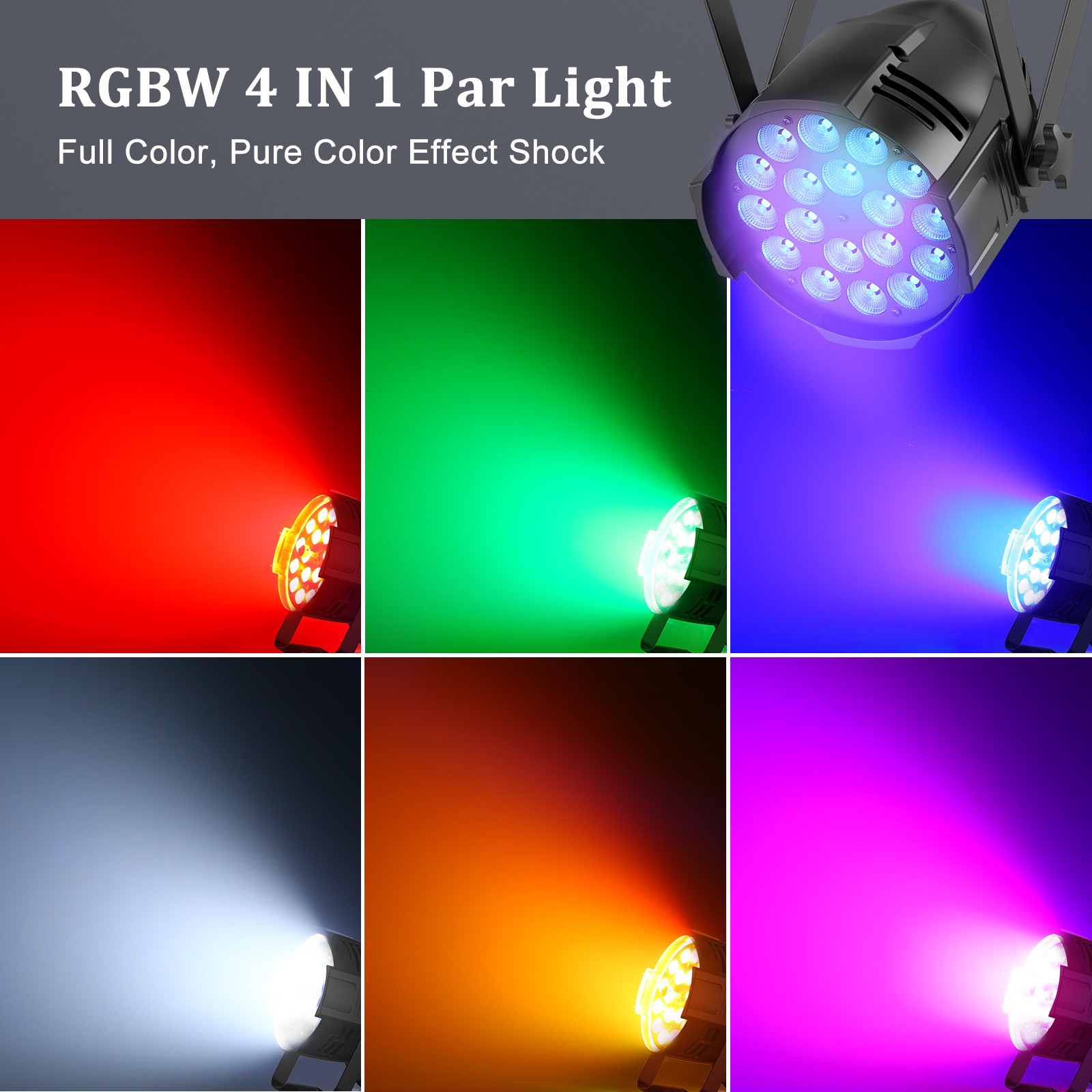 10Pcs Par Stage Light 270W RGBW 18 LED Strobe Beam DMX512 DJ Disco Party Show US