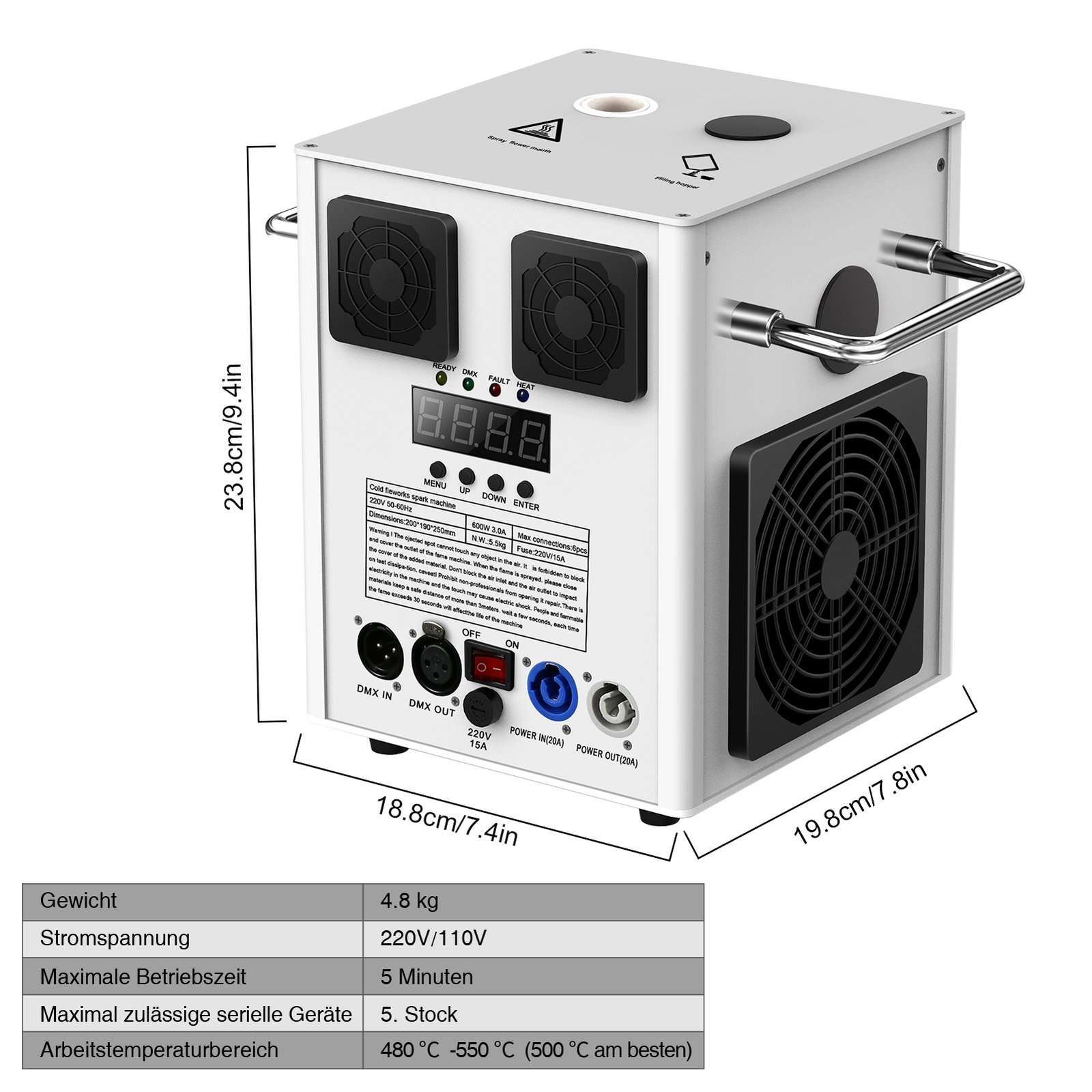 2PCS 700W Cold Spark Machine Stage Effect DMX DJ Party Wedding+Remote Control