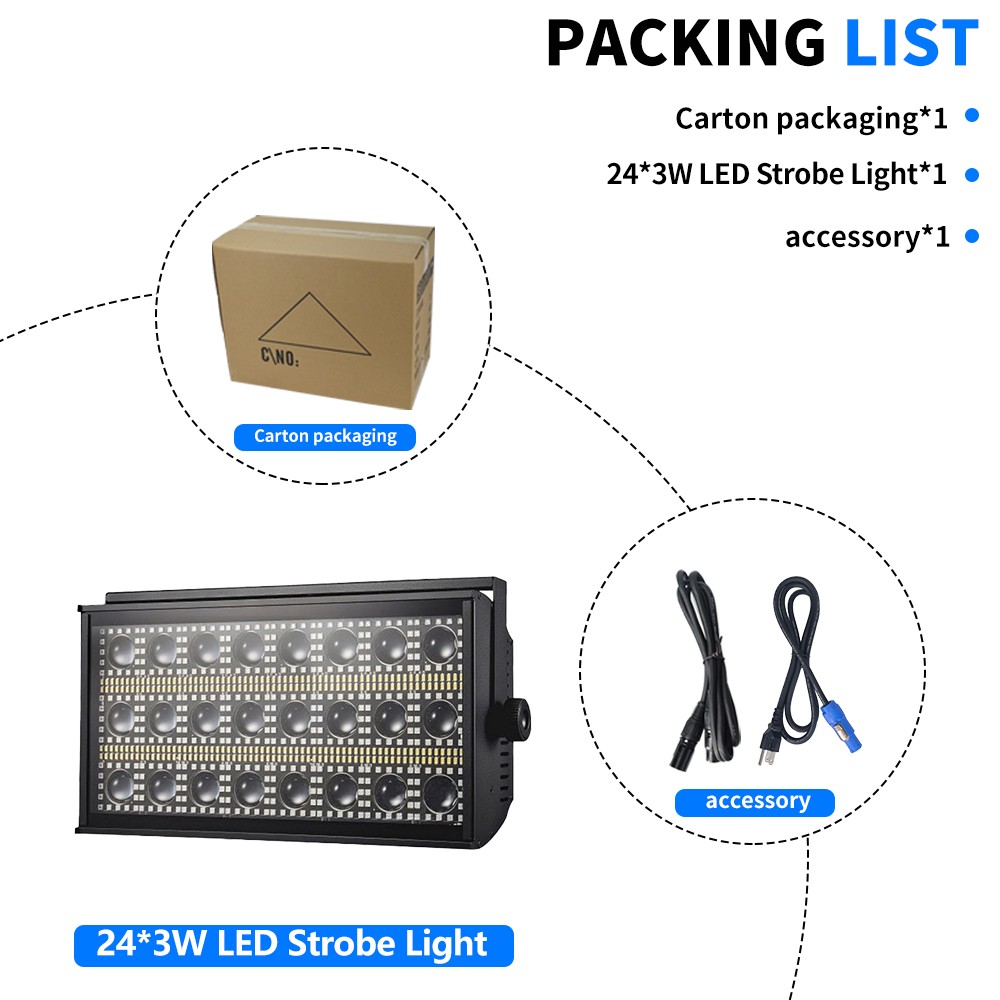 24x3W LED RGBW Stormy Strobe Beam Wash Light DMX for Wedding Dj Show Background