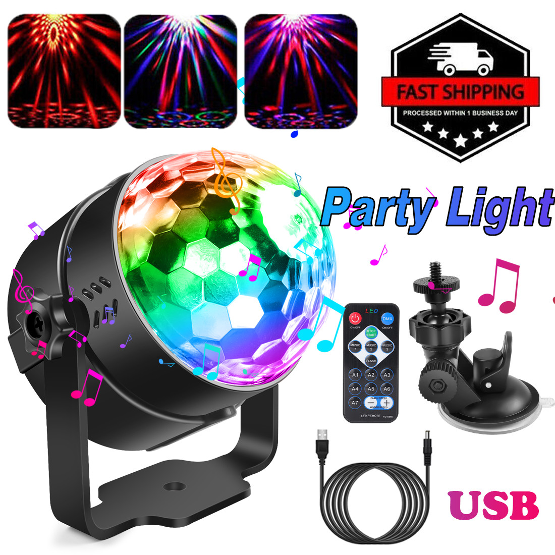 USB Mini LED Disco Stage Light Party Club KTV Bar Magic Ball Lighting dj Lights