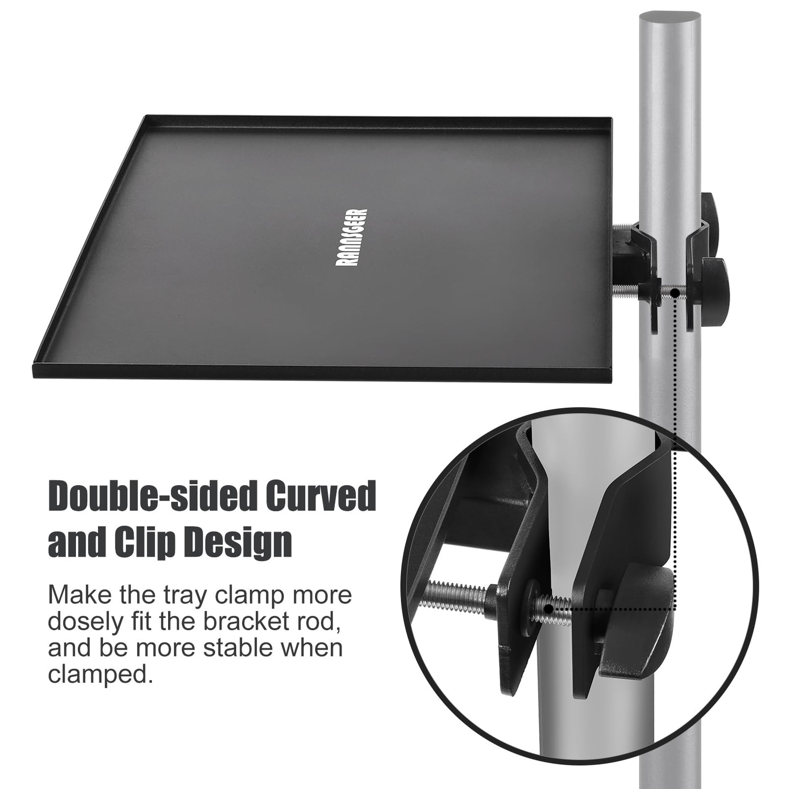 Heavy Duty Metal Tray Platform for Tripod Speaker Mobile TV Stand 11.8×15.8 Inch