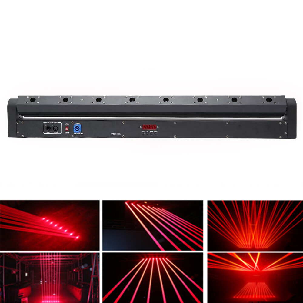 RED 6/8/9 Eyes LED Moving Head Spider Beam Scan Laser Light DJ Club Stage Lamp