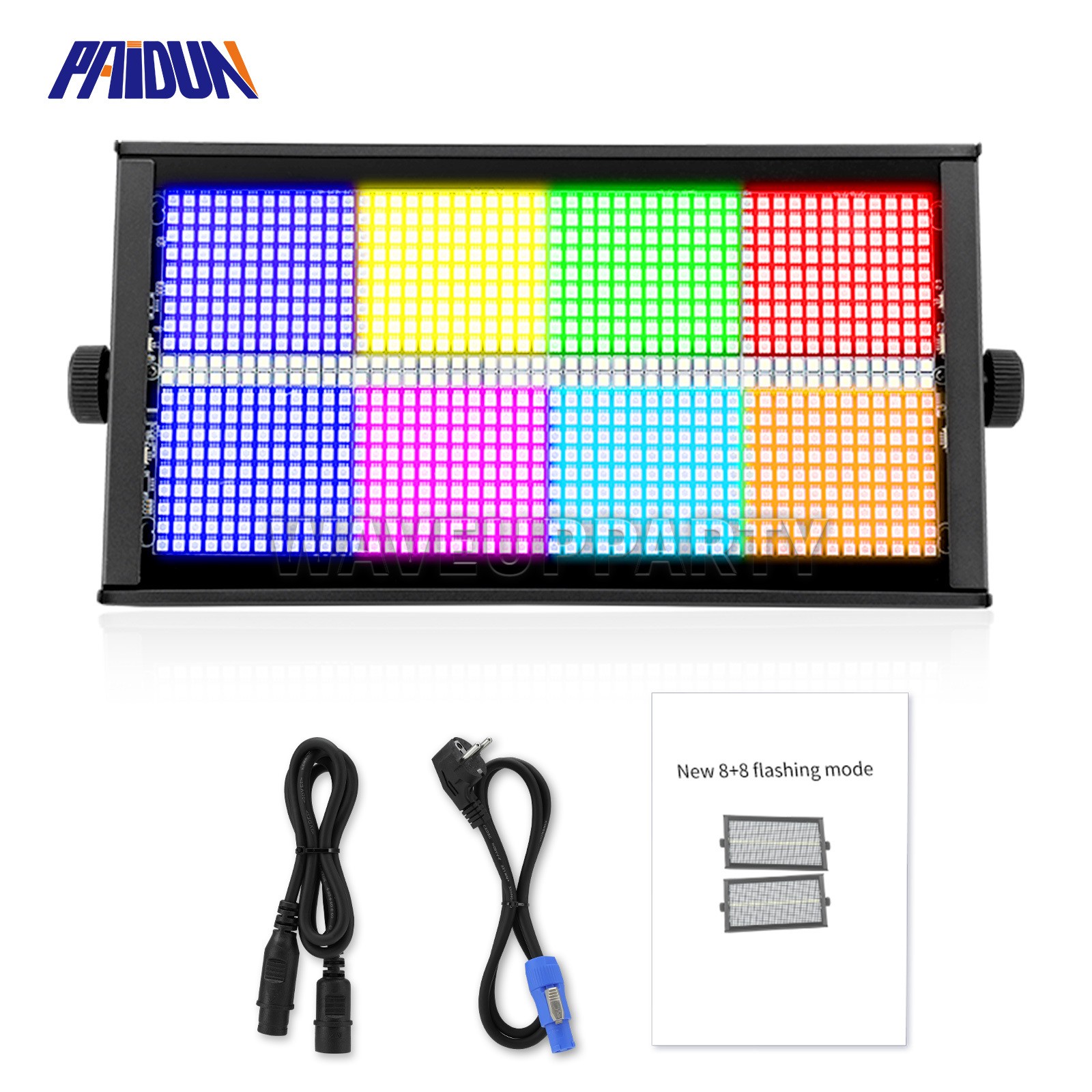 PAIDUN 1/2/4/6/10PCS 1000W 8+8 RGBW Flash Stage DJ Light Wall Wash Strobe Effect