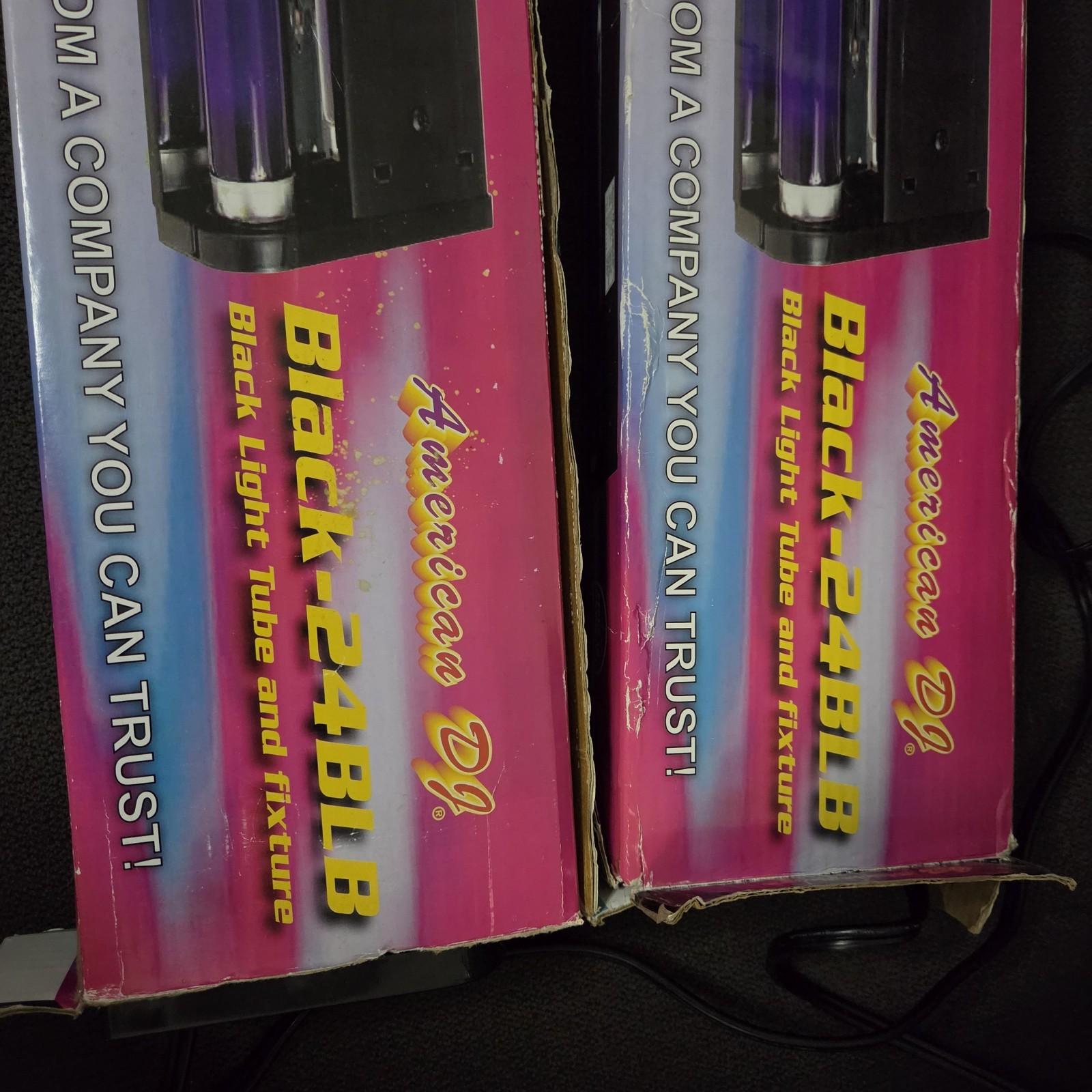American DJ Black-24BLB 24-inch UV Fluorescent Black Light Tube and Fixture 2pk