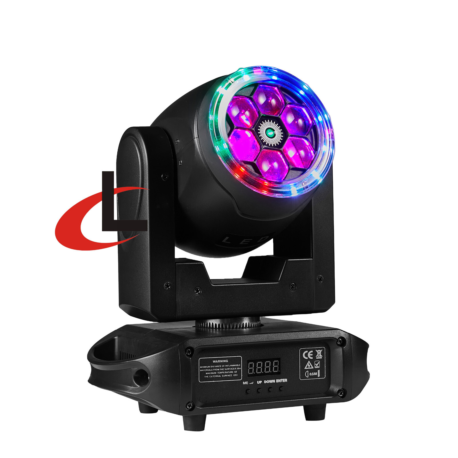 6pcs 15W RGBW 4in1 Bee Eye Moving Head LED Running Effect 50MW G/R Laser Lights
