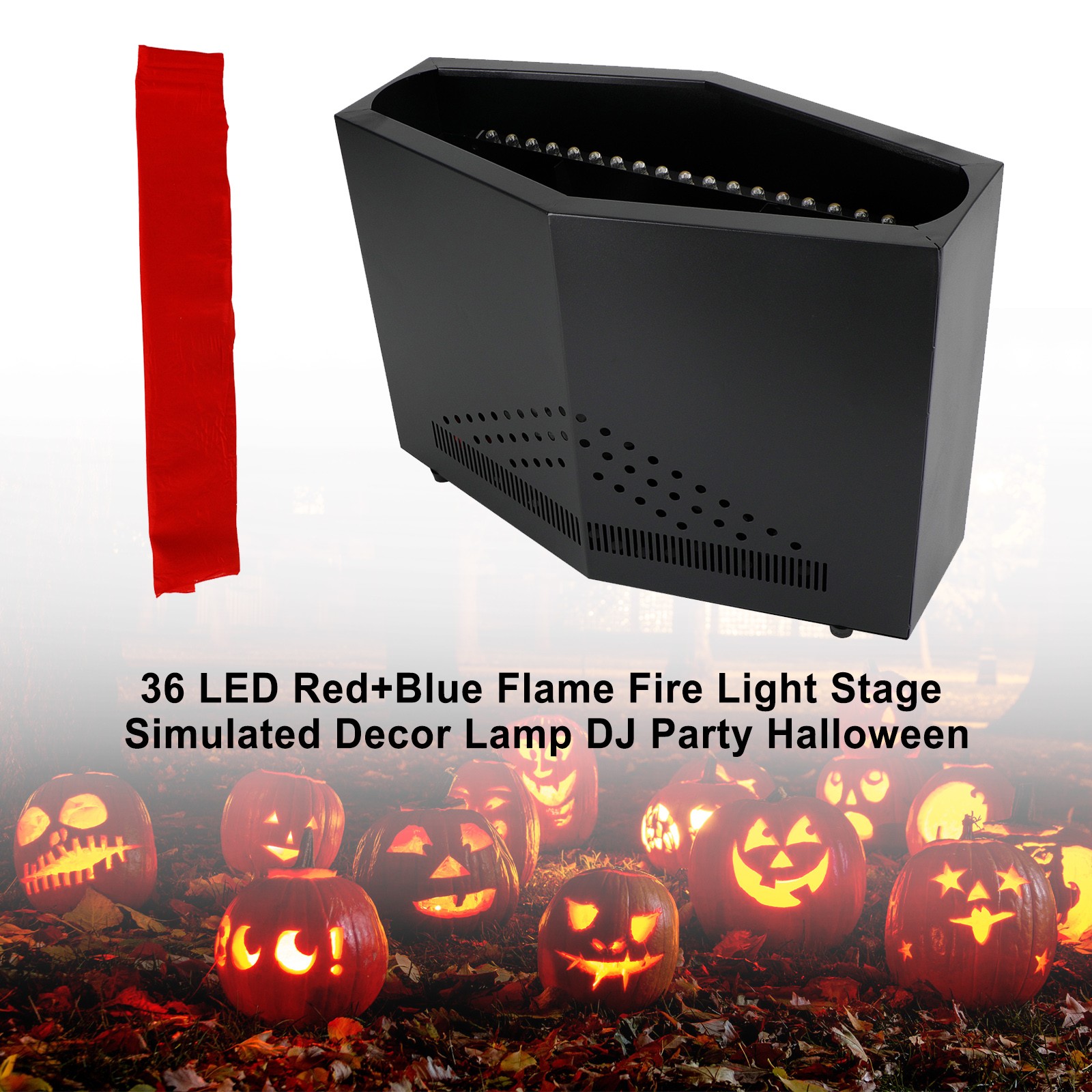 🔥36 LED Red+Blue Flame Fire Light Stage Simulated Decor Lamp DJ Party Halloween