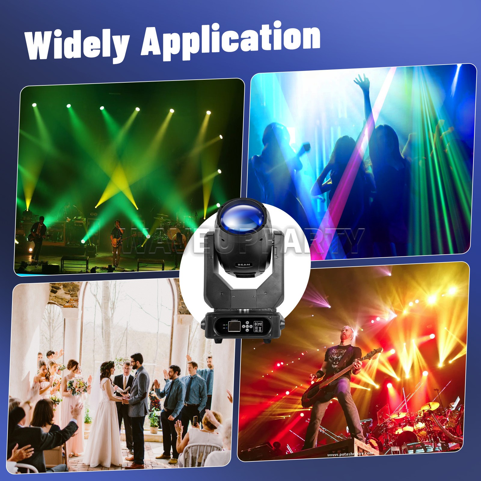 PAIDUN 230W 7R LED Sharpy Moving Head Spot Light DMX RGBW Strobe Rainbow Effect