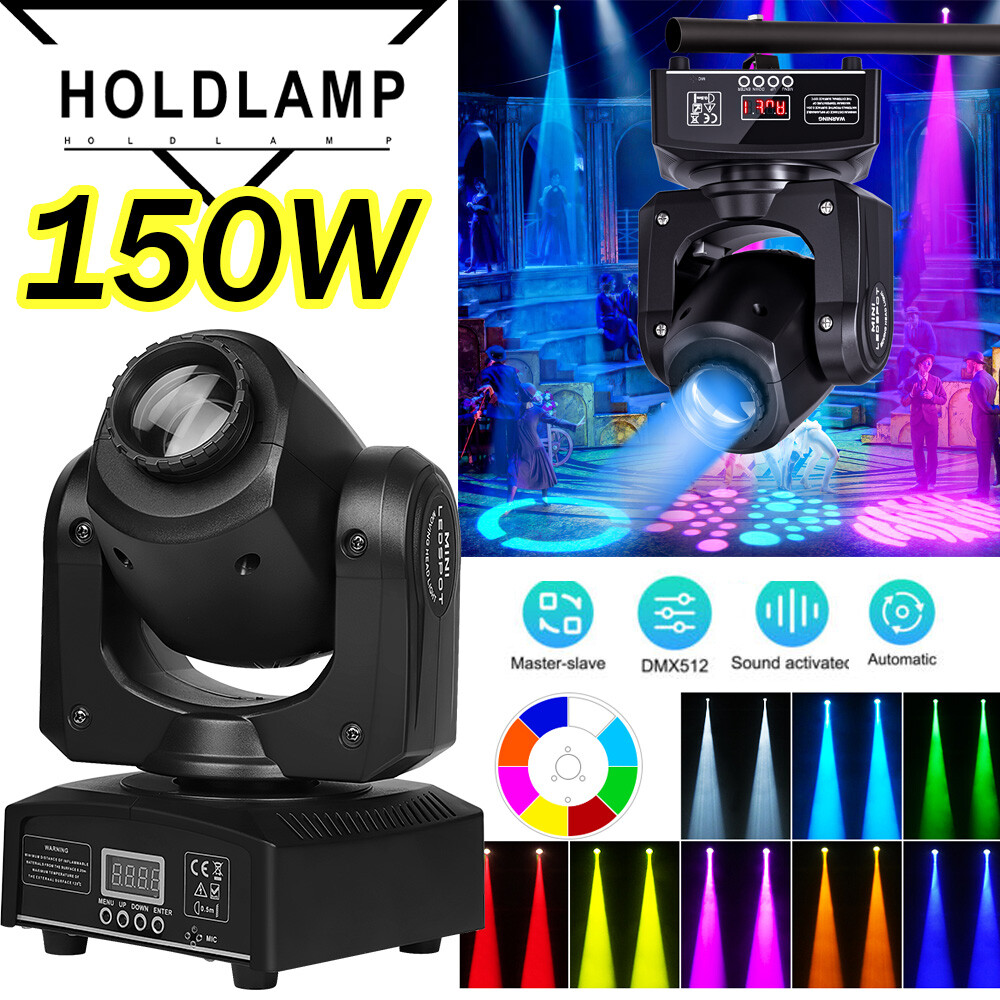 150W RGBW 4IN1 Spot Stage Lighting 8Gobo Moving Head DJ Lights Party Show DMX
