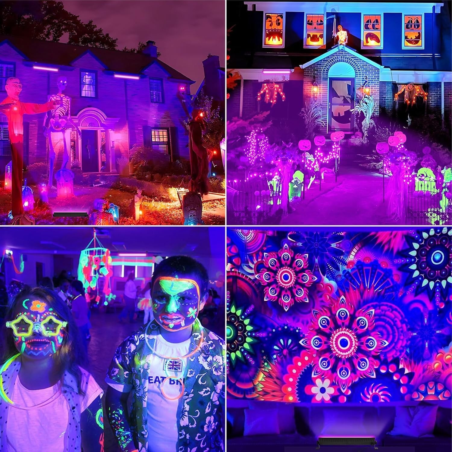 Versatile 3-Count LED Black Light Bar Set – 50,000 Hours of Radiant Illumination