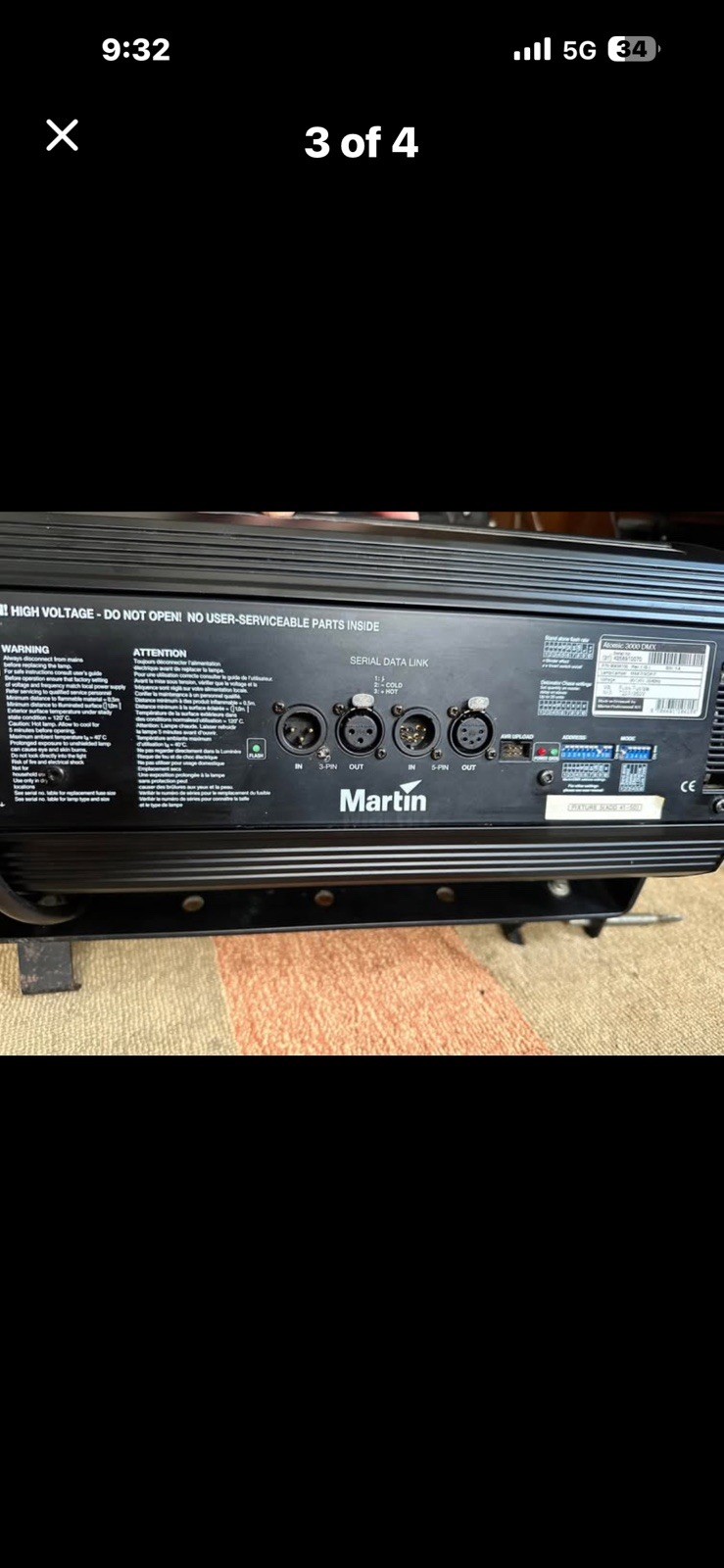 Martin Lighting Atomic 3000 DMX High-Power Xenon Strobe Light (EL1073168)