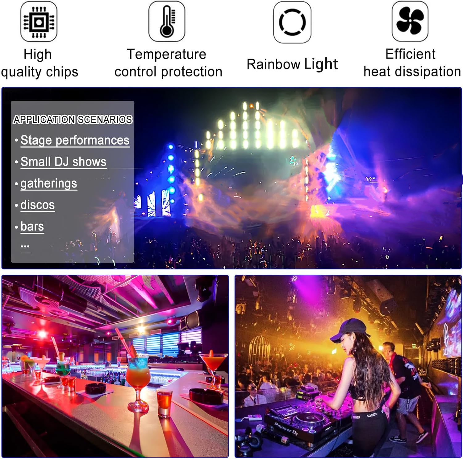 RGBW Moving Head Light DJ Disco Stage DMX Sound Activated 2-Arms Lamp🎶 Double t