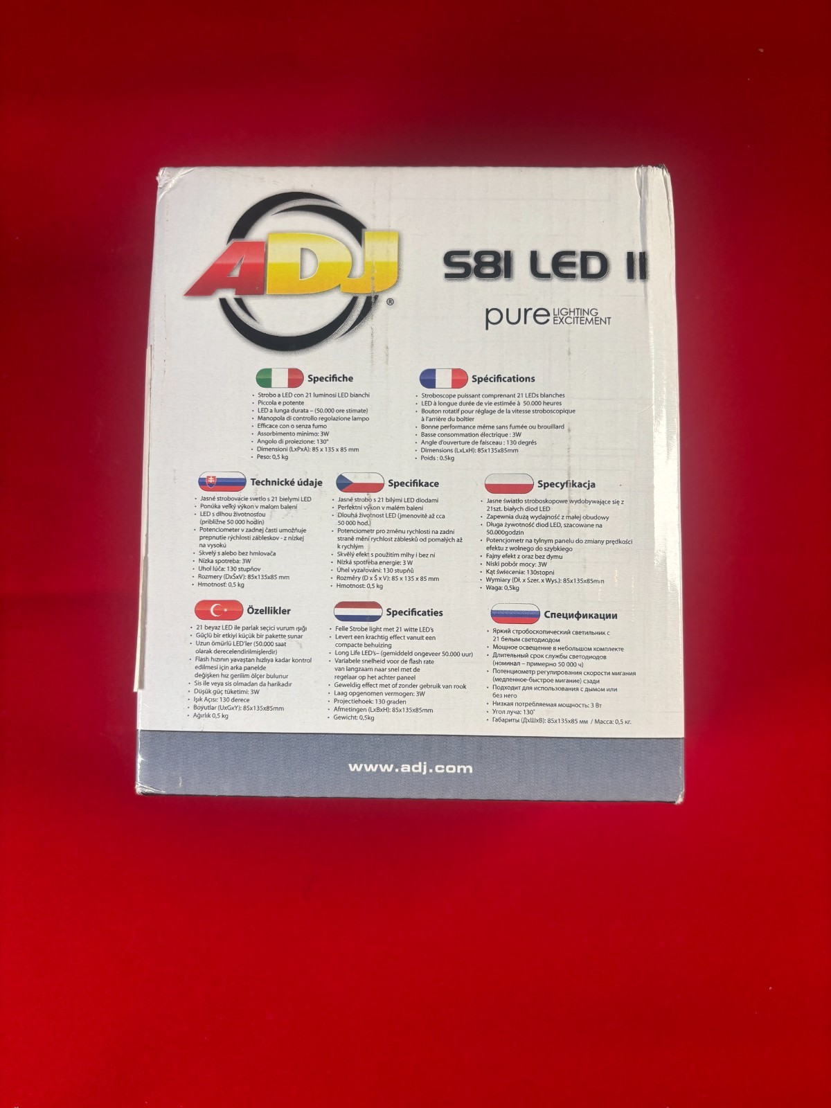 AMERICAN DJ S81 LED II WHITE MINI STROBE LIGHT FIXTURE W/ SPEED POTENTIOMETER