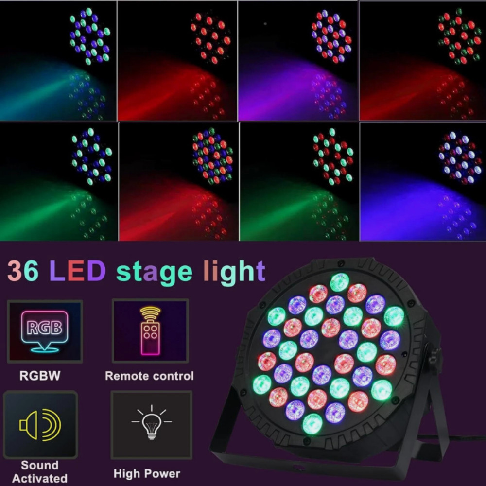 4PCS Disco DJ Party Stage Light 36LED RGB DMX Beam Lights KTV Show PAR Lighting